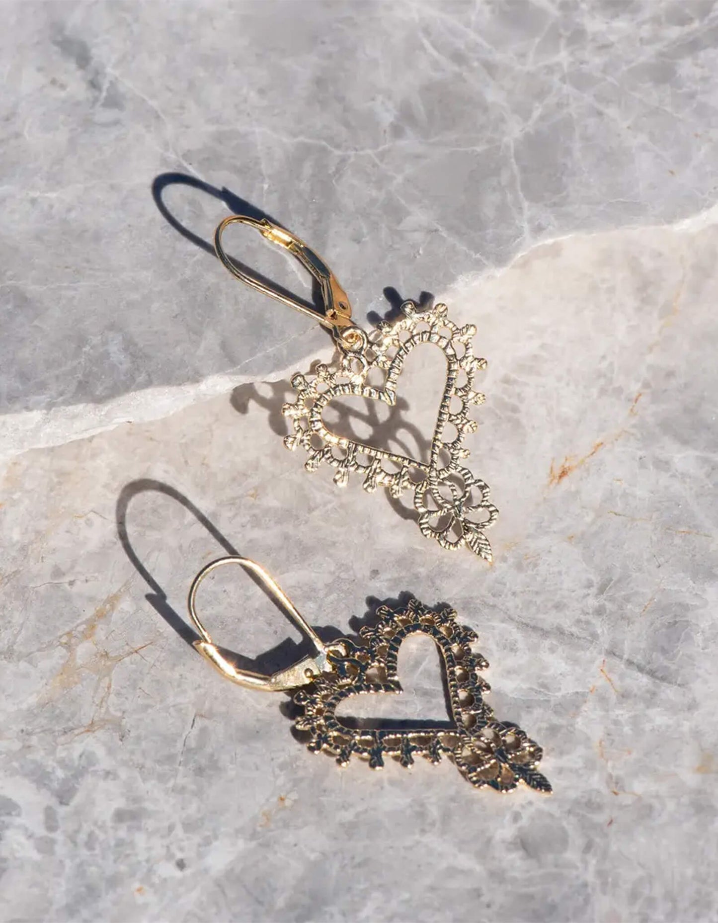 Gypsy Heart Earrings - Gold Plated