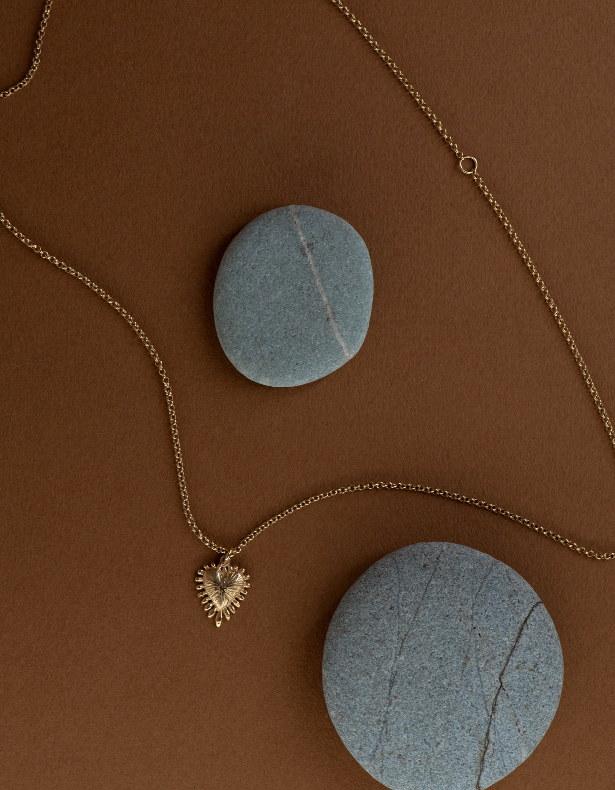 Mini Heart Ray Necklace - 22K Gold Vermeil