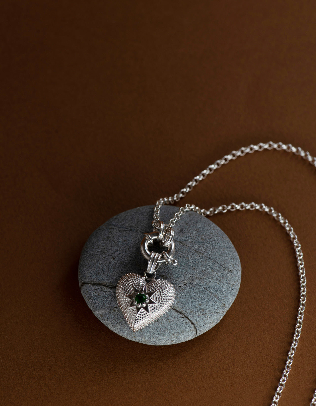 Brave Heart Charm - Sterling Silver