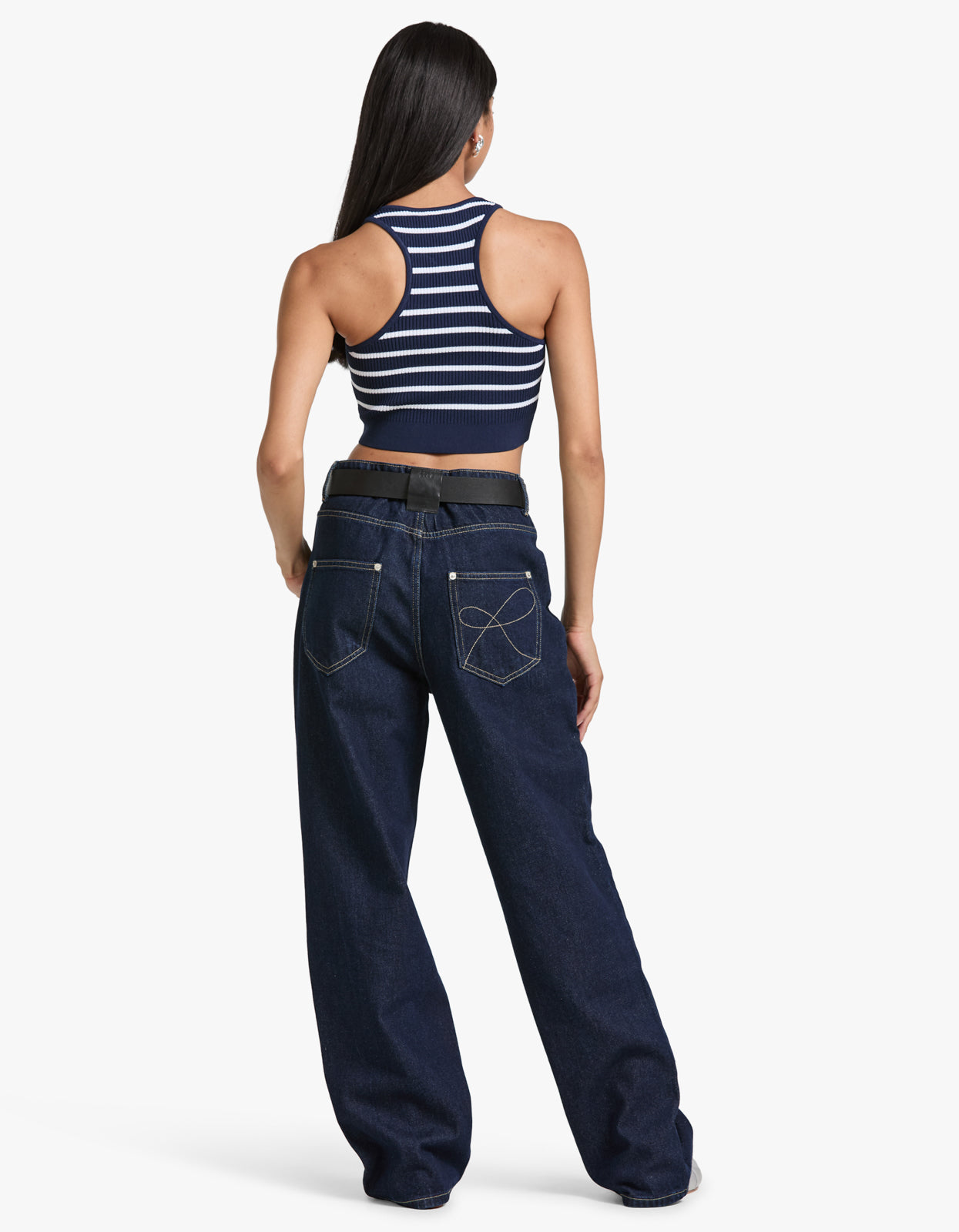 Lyra Crop - Navy/Ivory