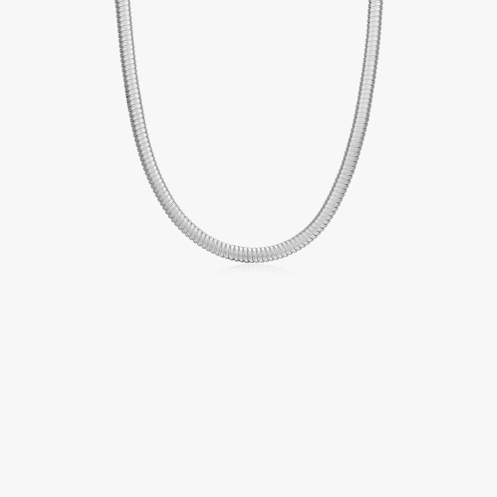 Flex Snake Chain Necklace- Silver