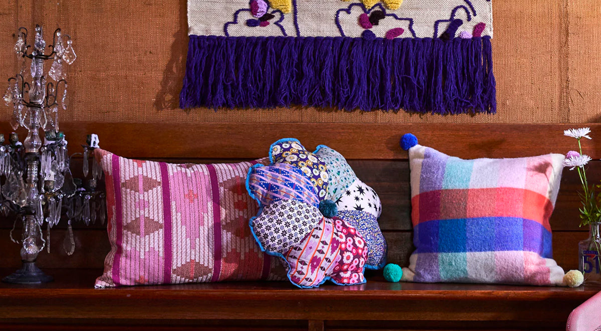 Sage + Clare Colourful Bed Linen and cushions from Wonder & Wild in NZ