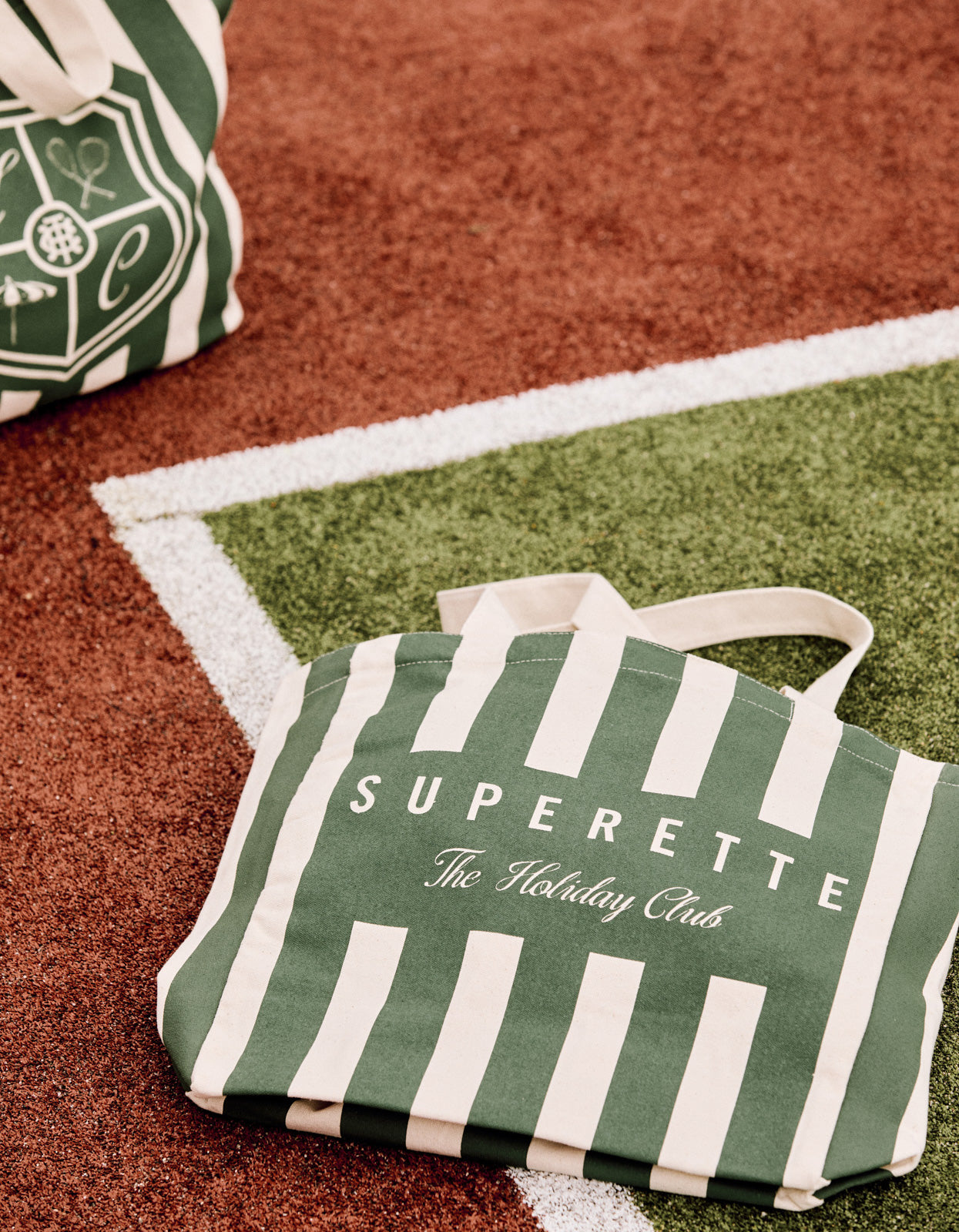 GWP Superette Holiday Tote - Green Stripe