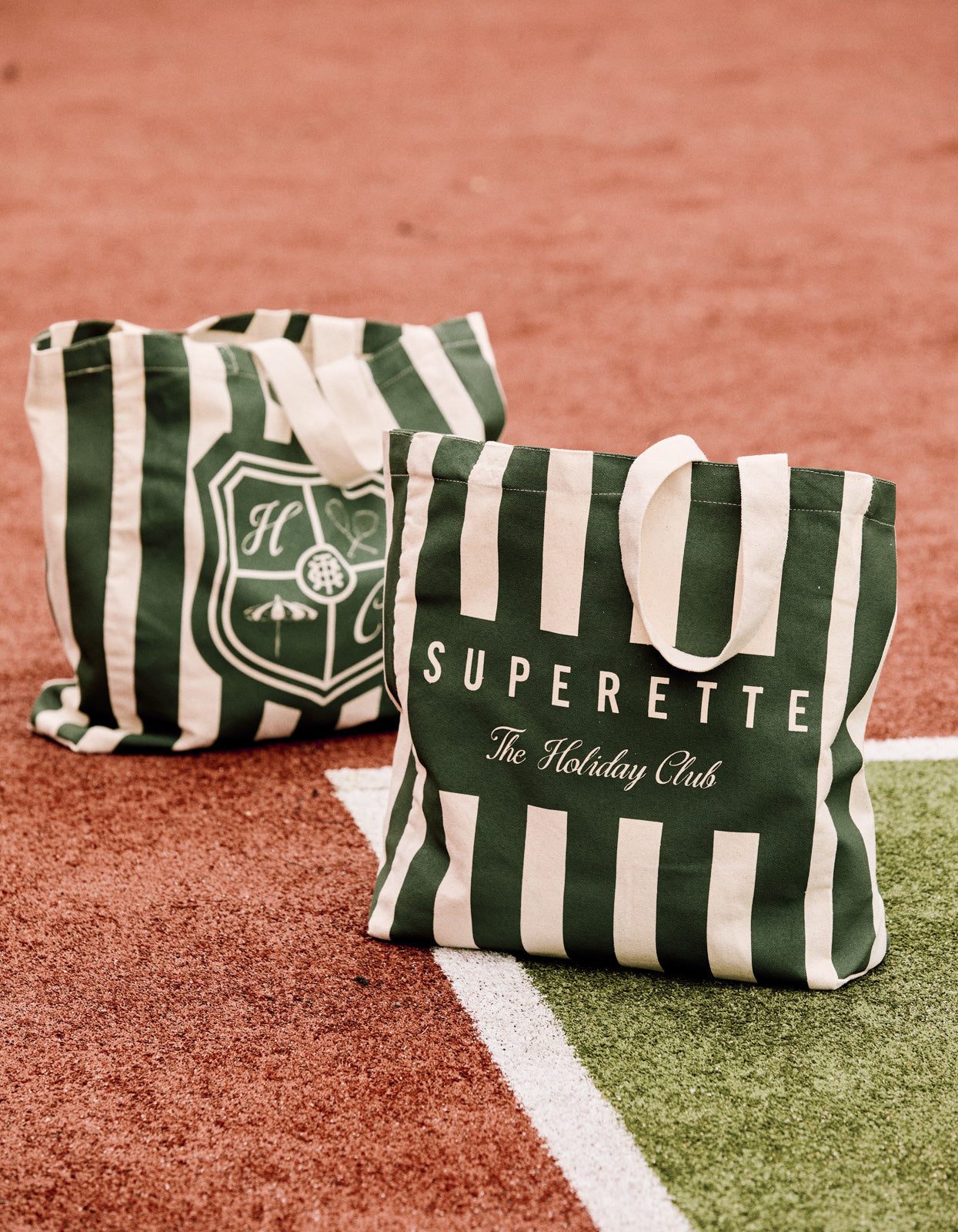 GWP Superette Holiday Tote - Green Stripe