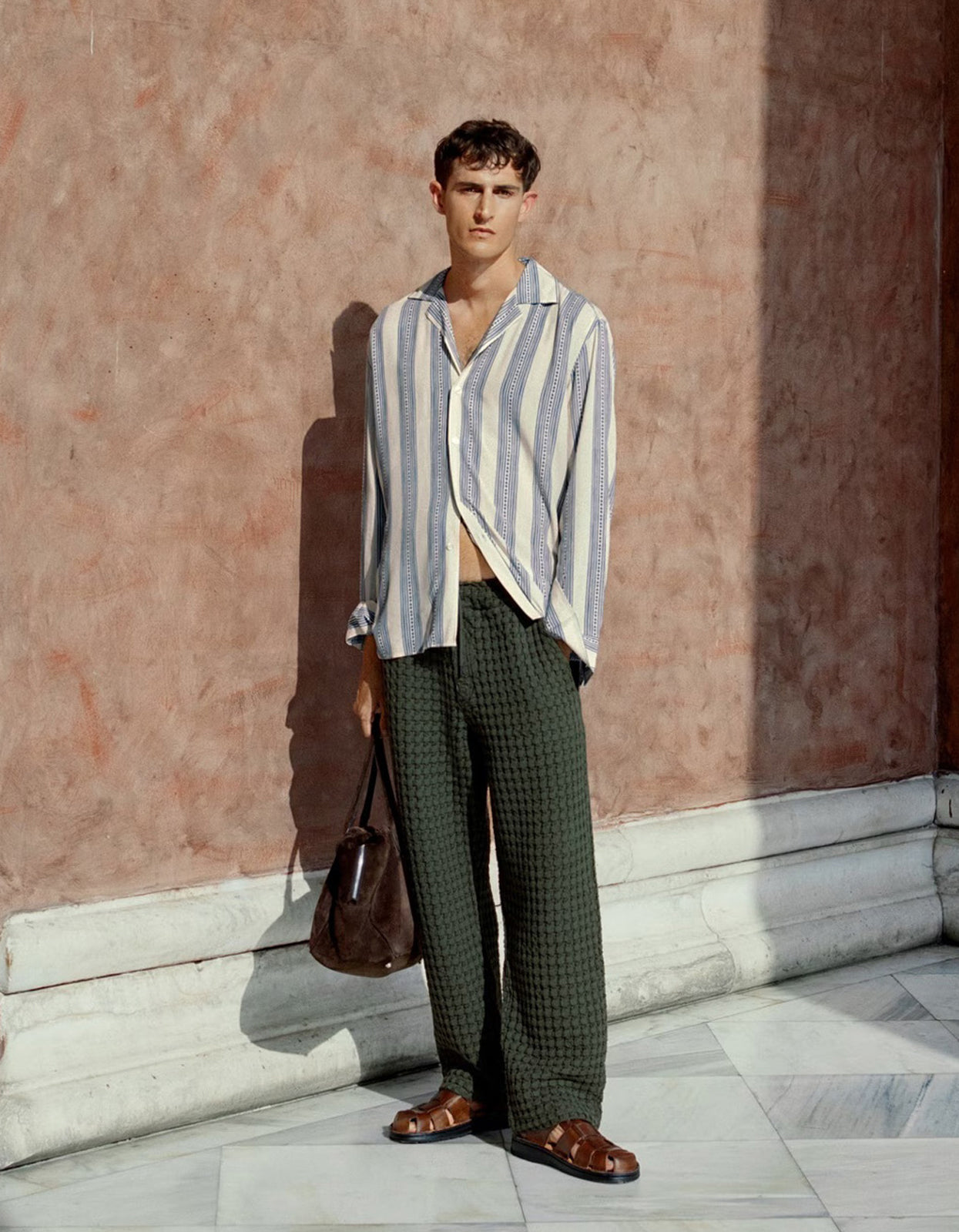 Viscose Long Sleeve Shirt - Havana