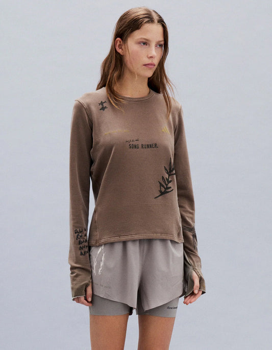 Adidas X SFTM L/S Running T-Shirt - Craft Khaki