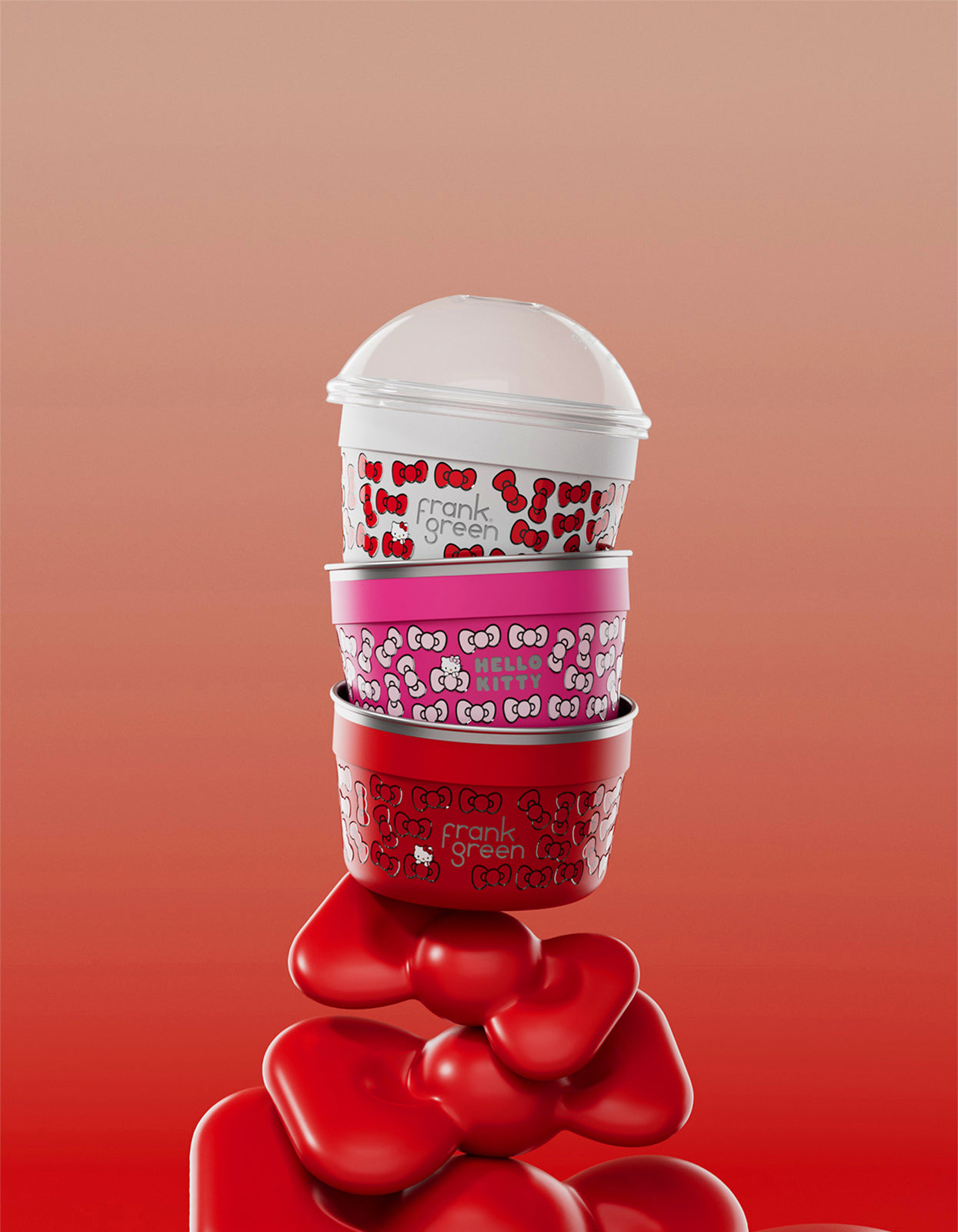 Hello Kitty Trio To Go Bowl set 500ml - Red