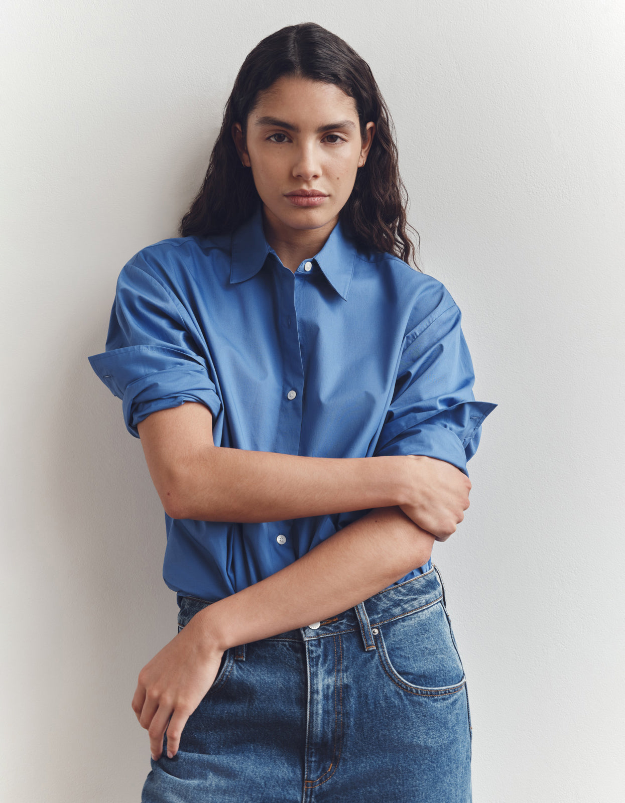 Micha Poplin L/S Shirt - New Blue