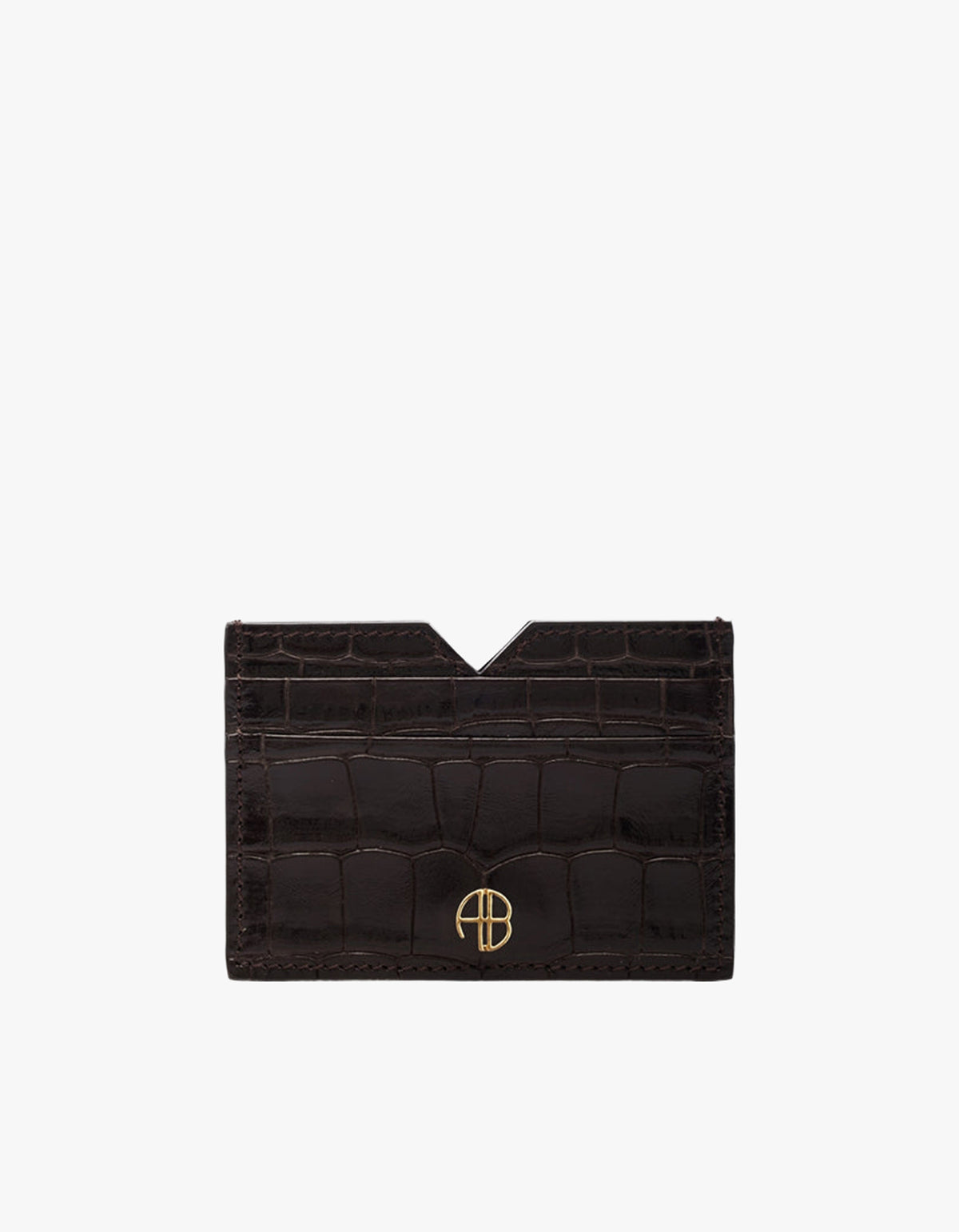 Calli Card Holder Embossed - Dark Brown