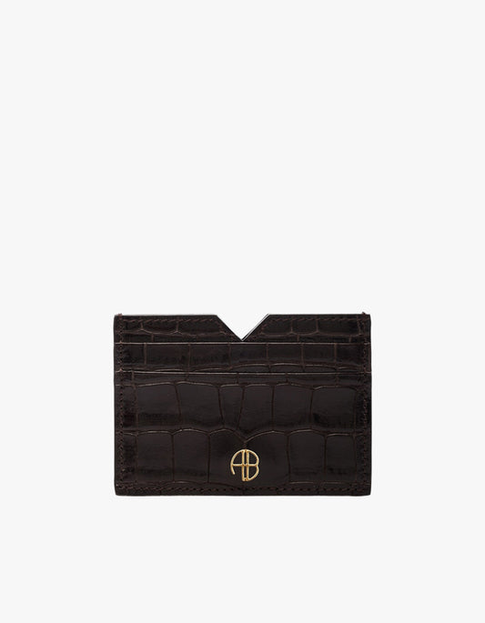 Calli Card Holder Embossed - Dark Brown