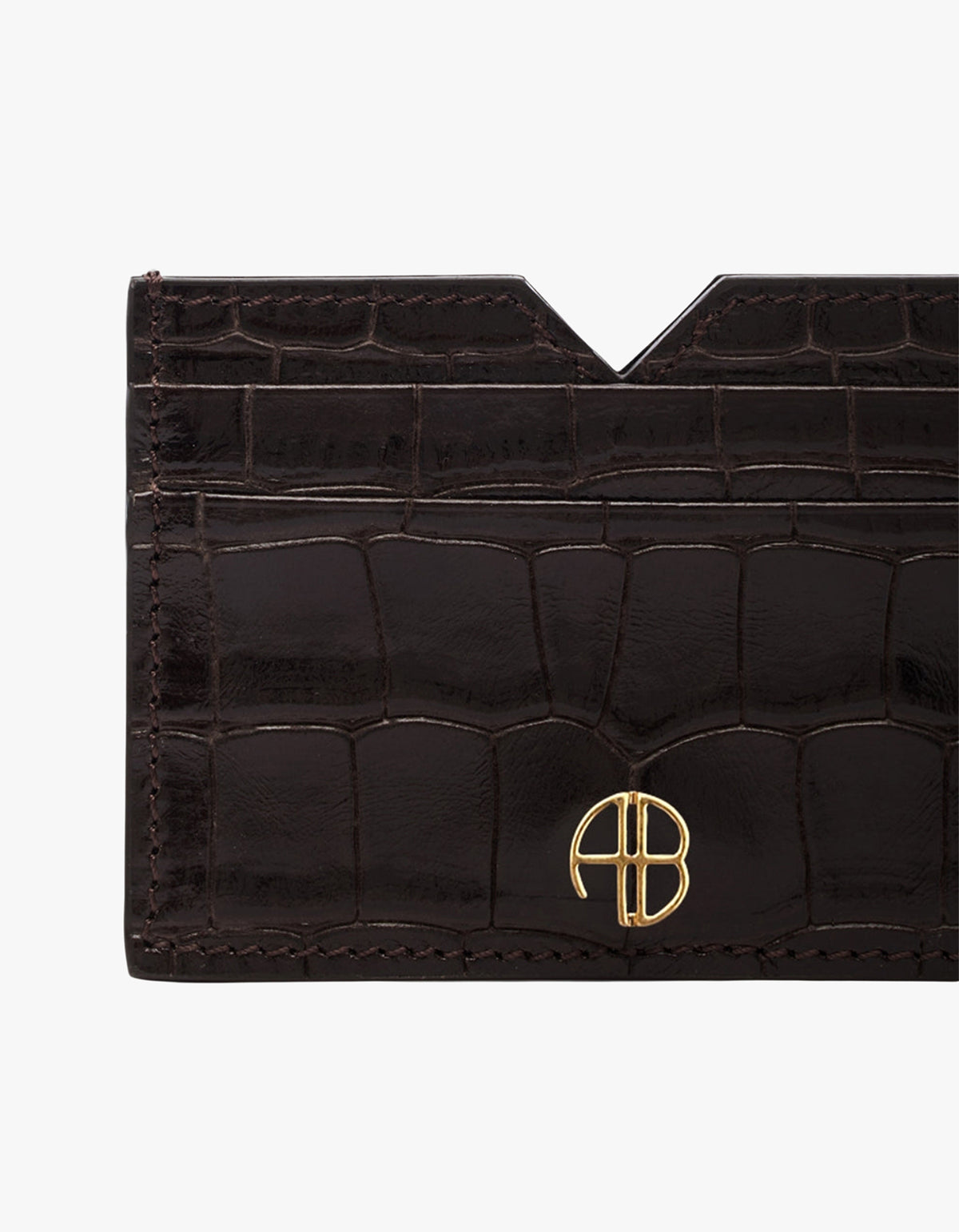 Calli Card Holder Embossed - Dark Brown