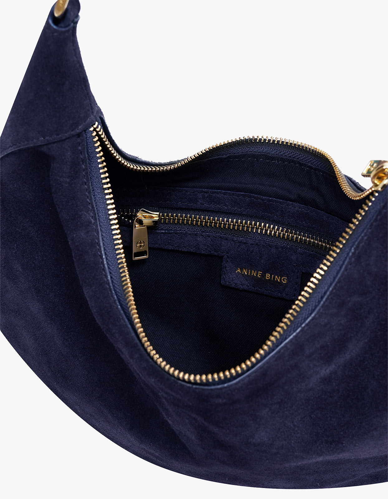 Kate Hobo Bag - Navy Suede