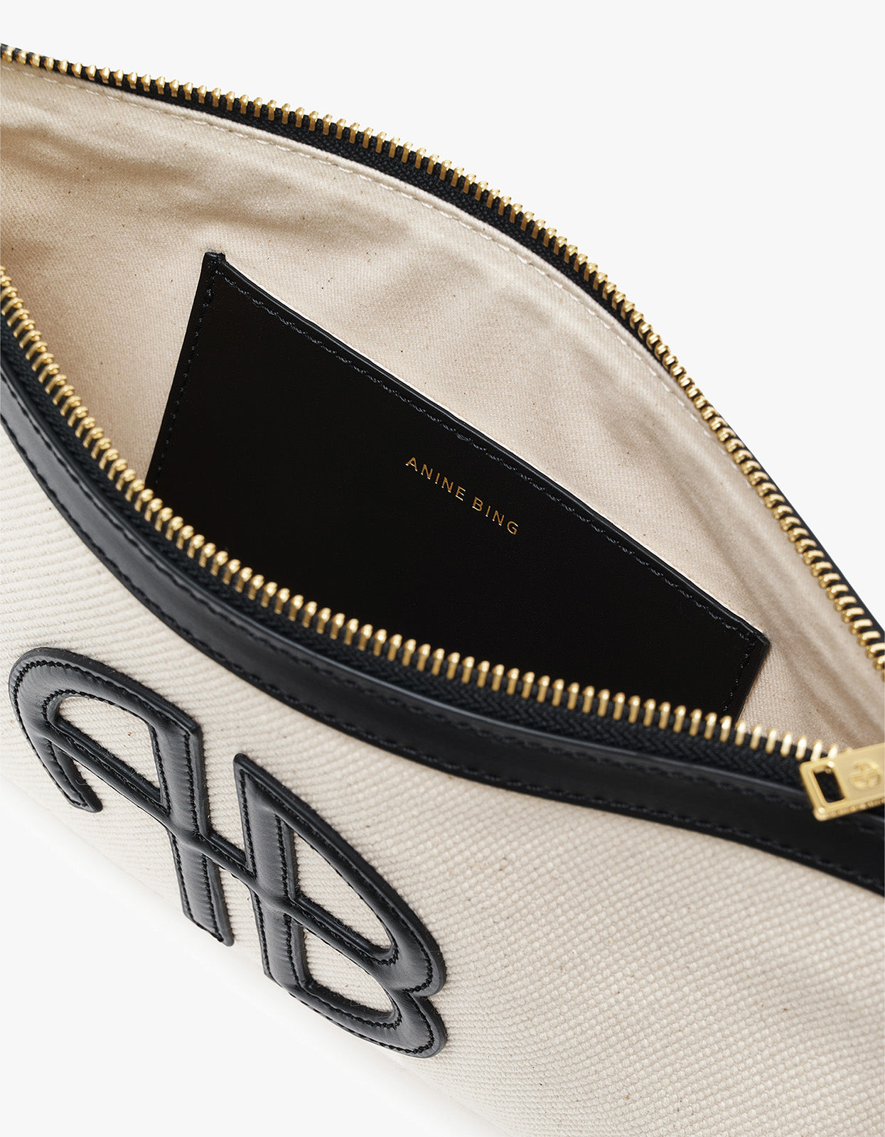 Lili Pouch - Natural Canvas With Black