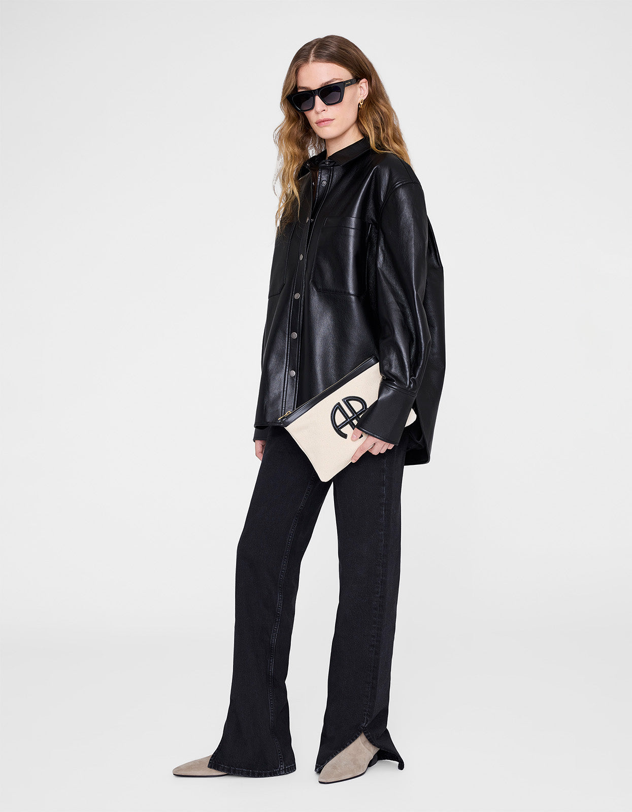 Lili Pouch - Natural Canvas With Black