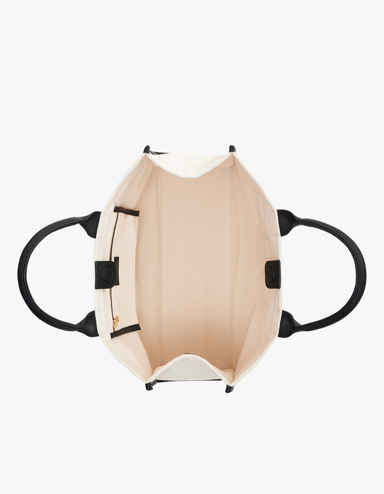 Medium Lara Tote - Natural Canvas With Black