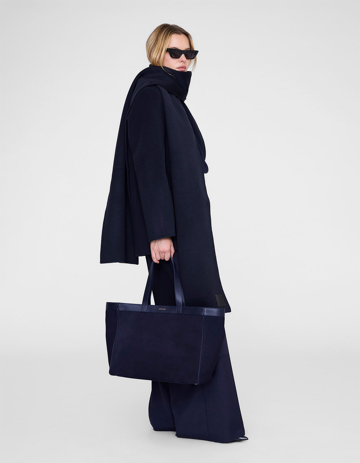 Medium Rio Tote - Navy Suede