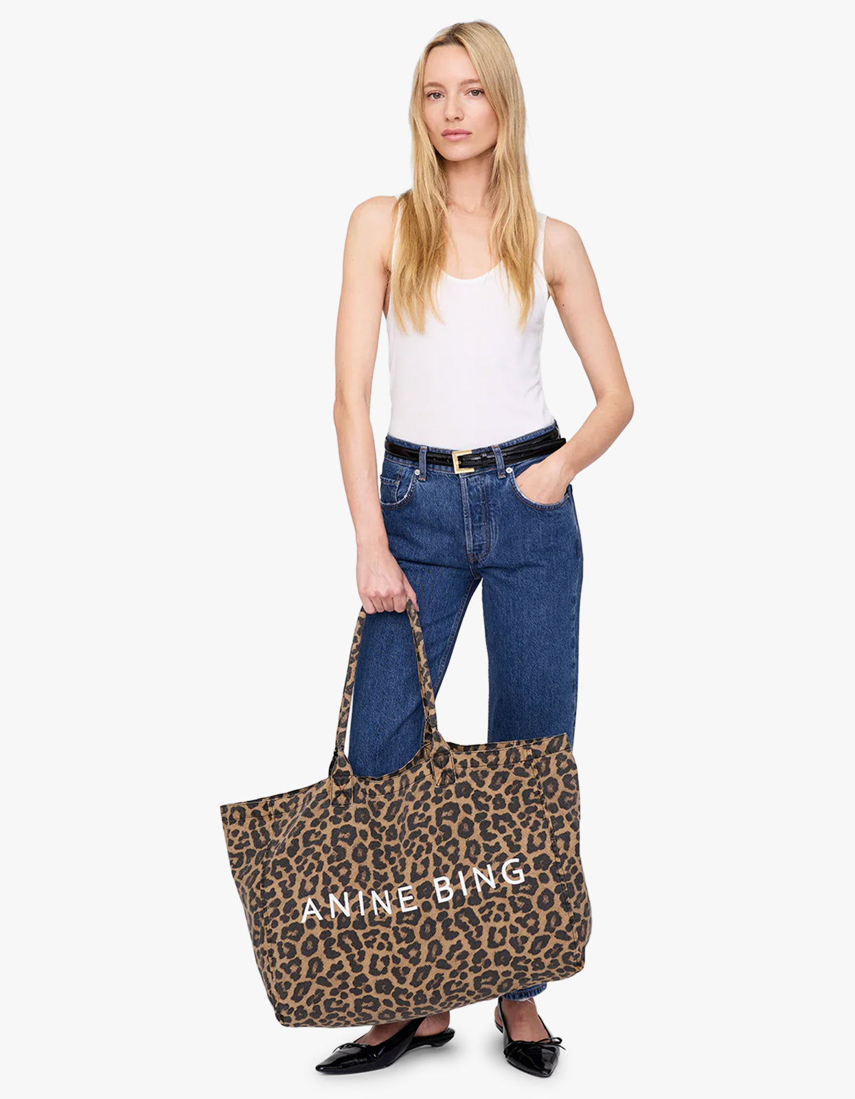 Leo Canvas Tote - Black And Brown Leopard