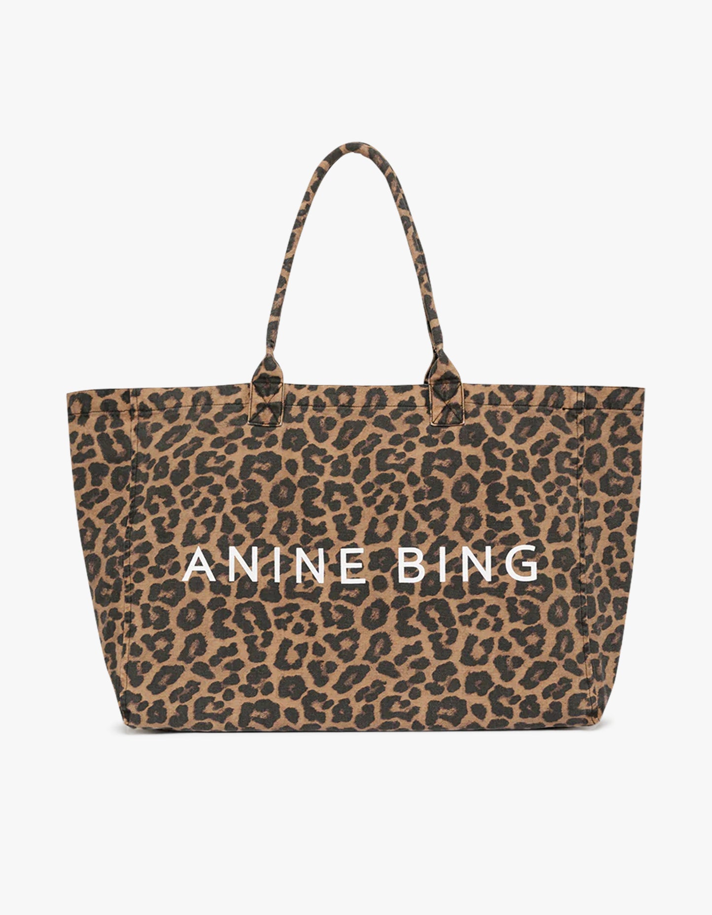 Leo Canvas Tote - Black And Brown Leopard