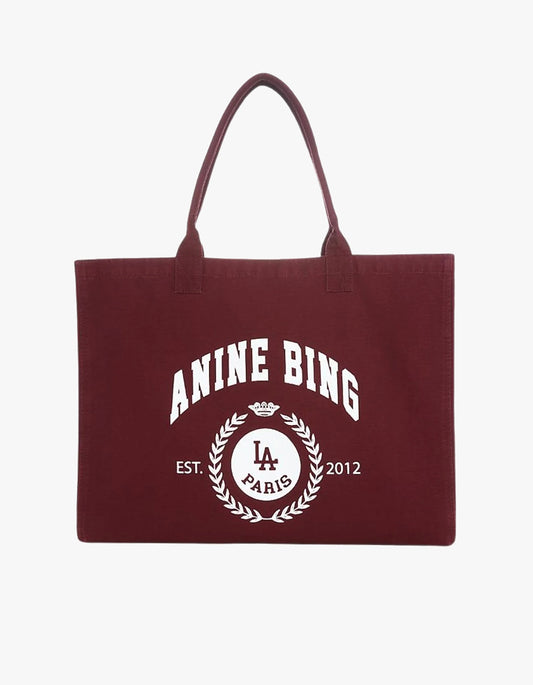 Leo Canvas Tote Collegiate - Fig