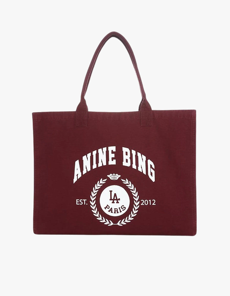 Leo Canvas Tote Collegiate - Fig