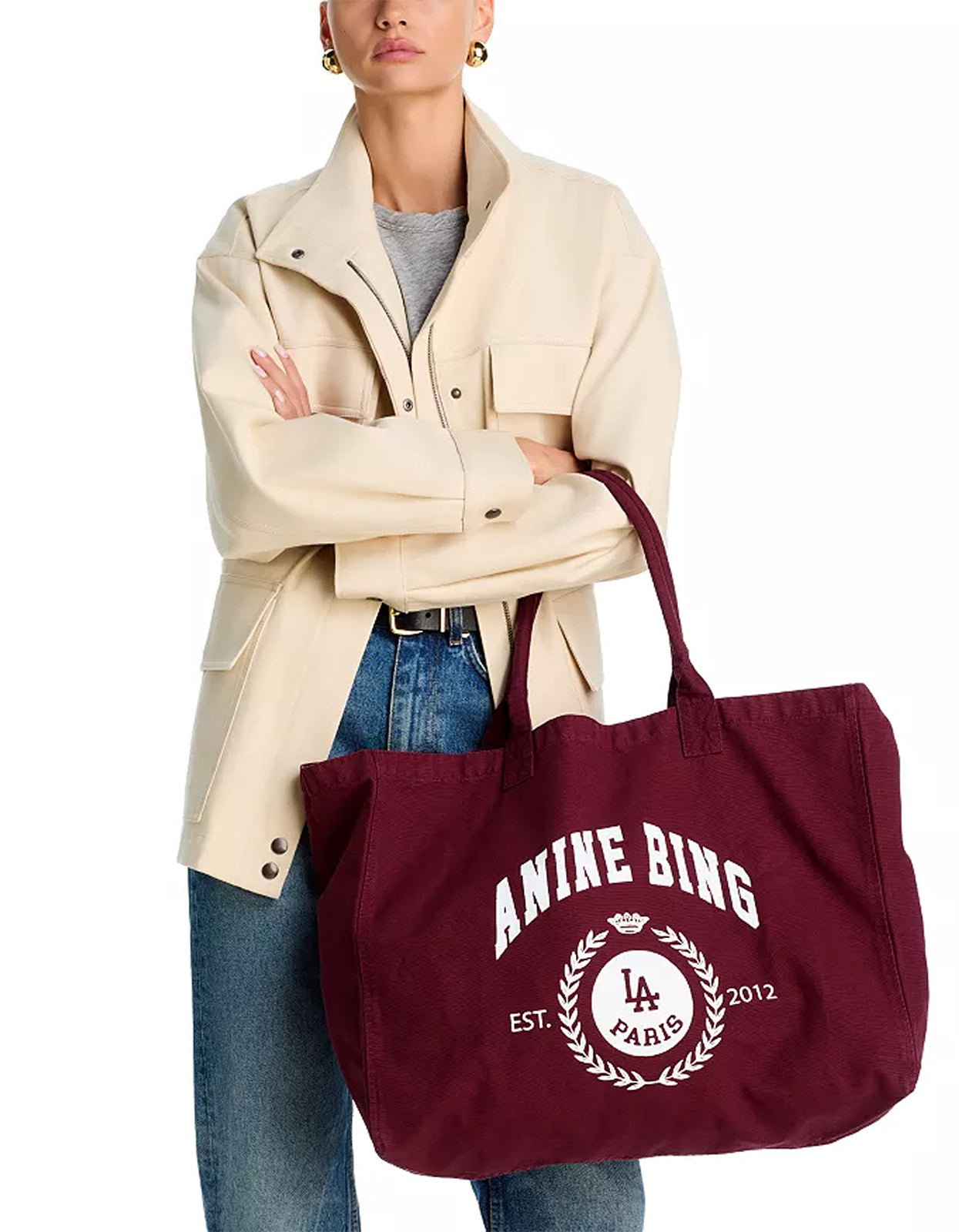 Leo Canvas Tote Collegiate - Fig