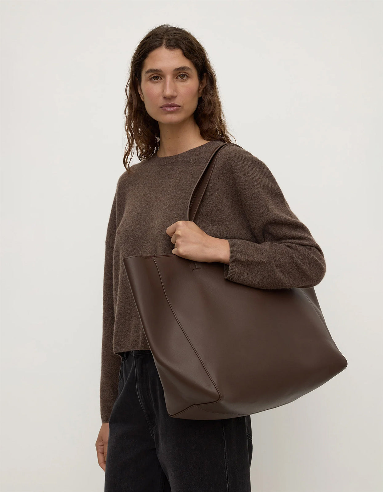 Marina Leather Tote - Walnut