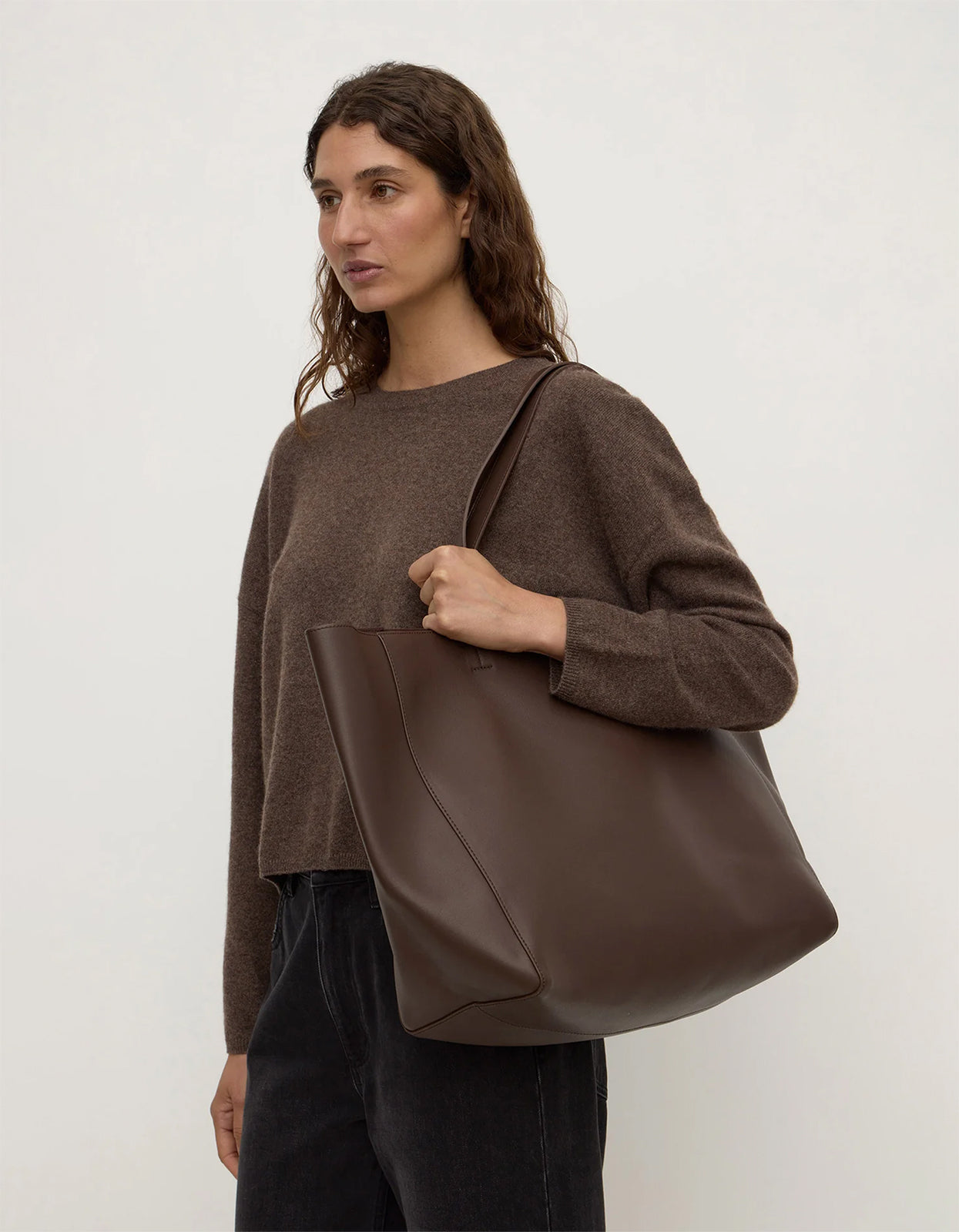 Marina Leather Tote - Walnut