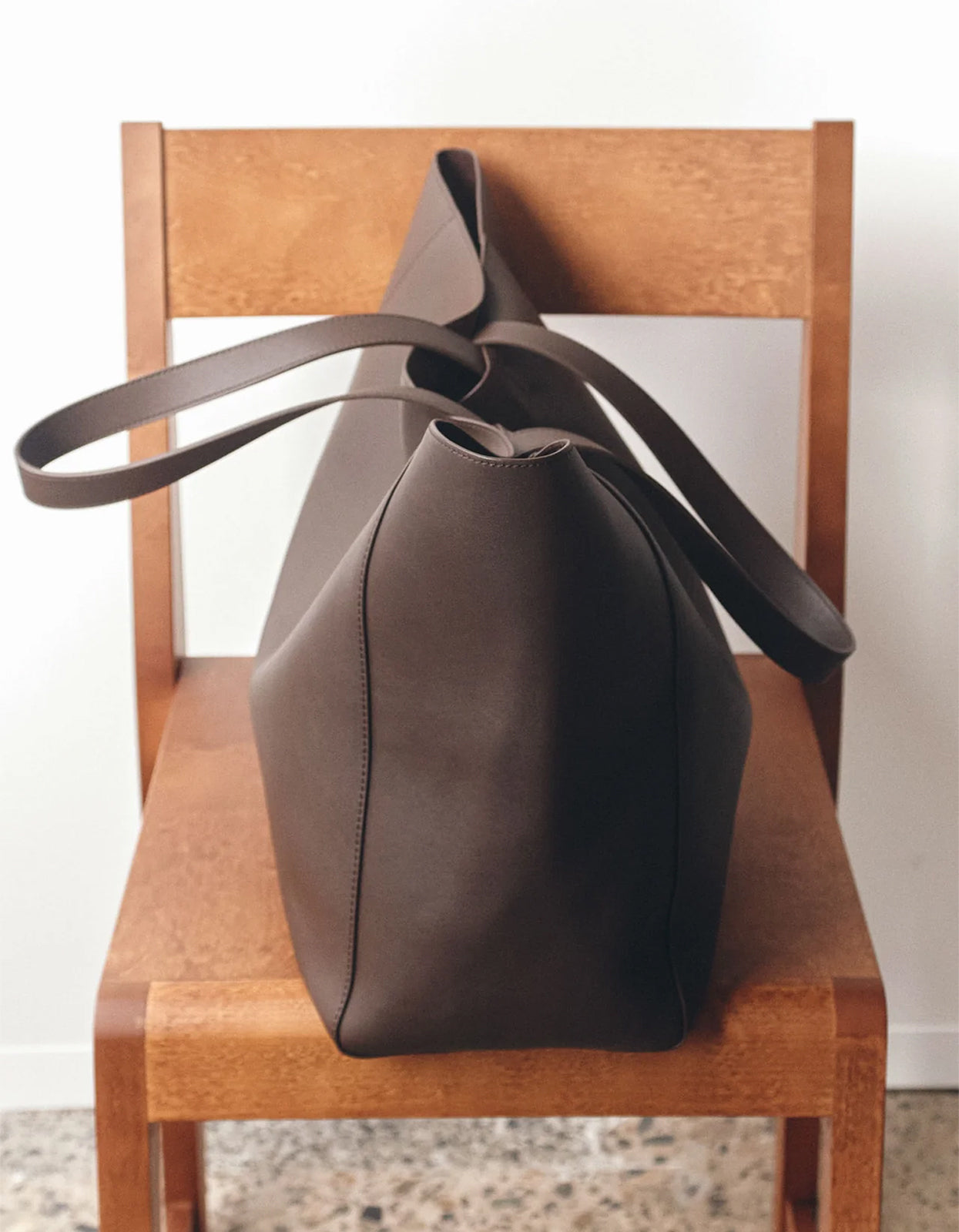 Marina Leather Tote - Walnut