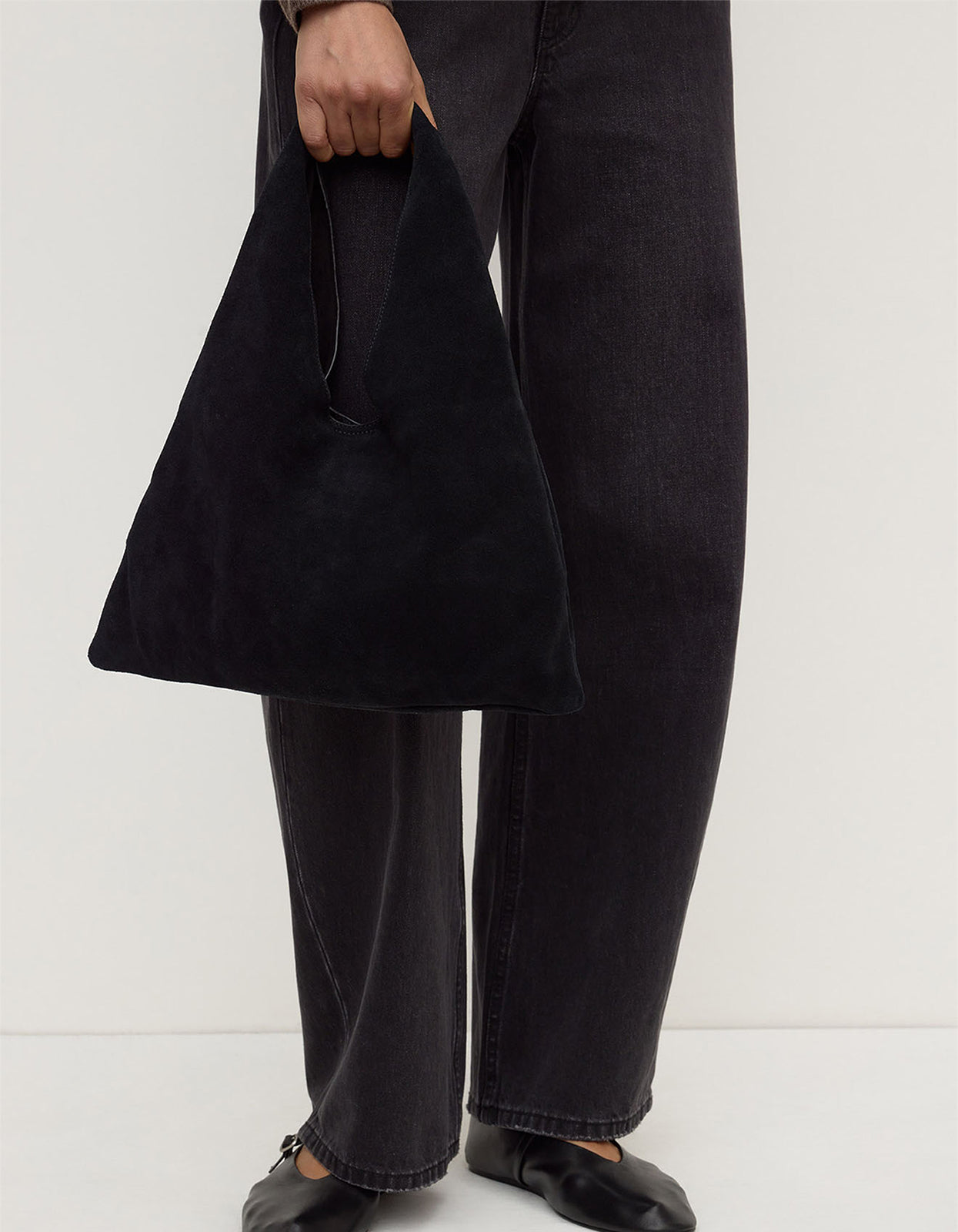 Willow Suede Hobo Bag - Black