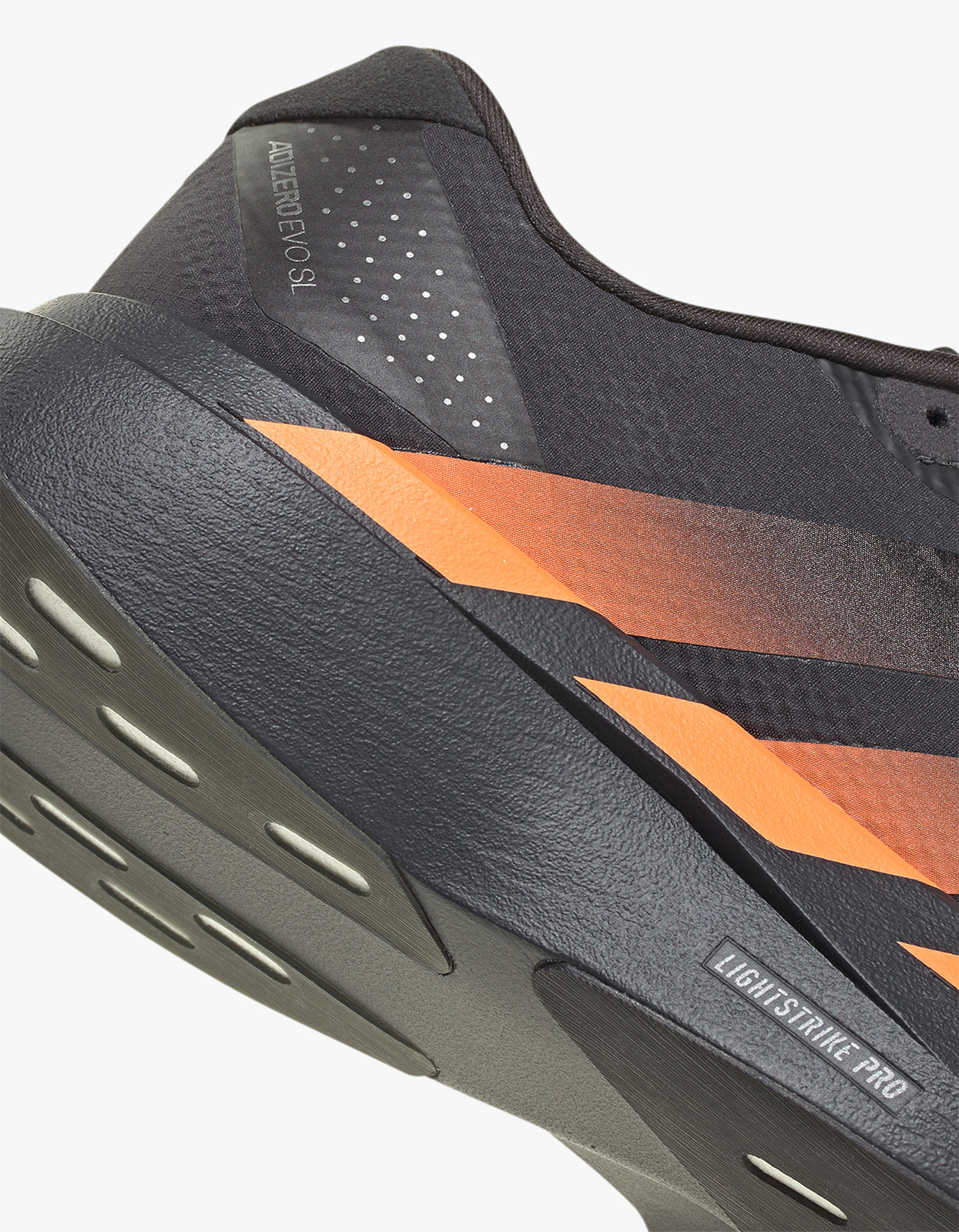 Mens Adizero EVO SL Woven Sneaker - Carbon/Core Black/Lucid Orange
