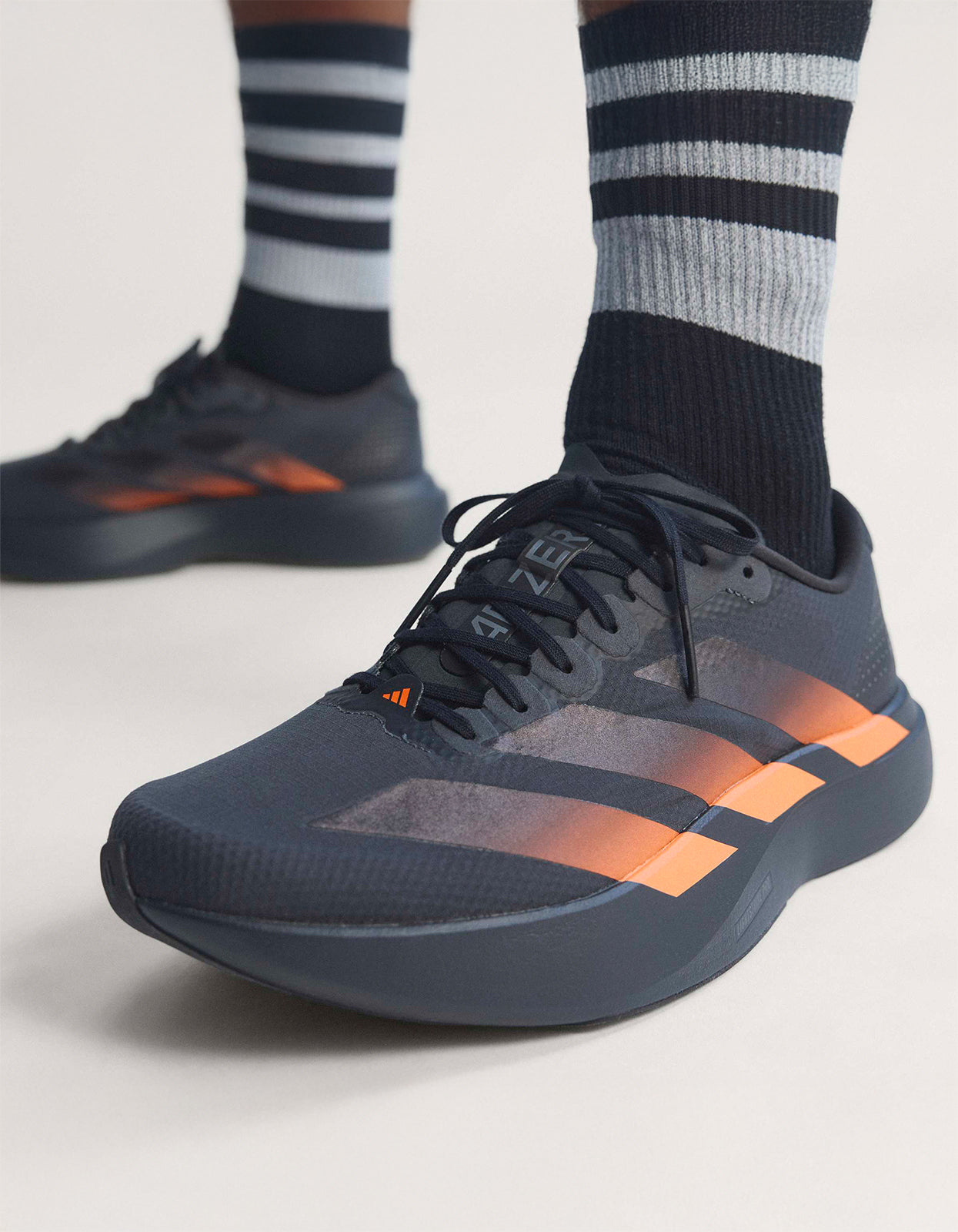 Mens Adizero EVO SL Woven Sneaker - Carbon/Core Black/Lucid Orange