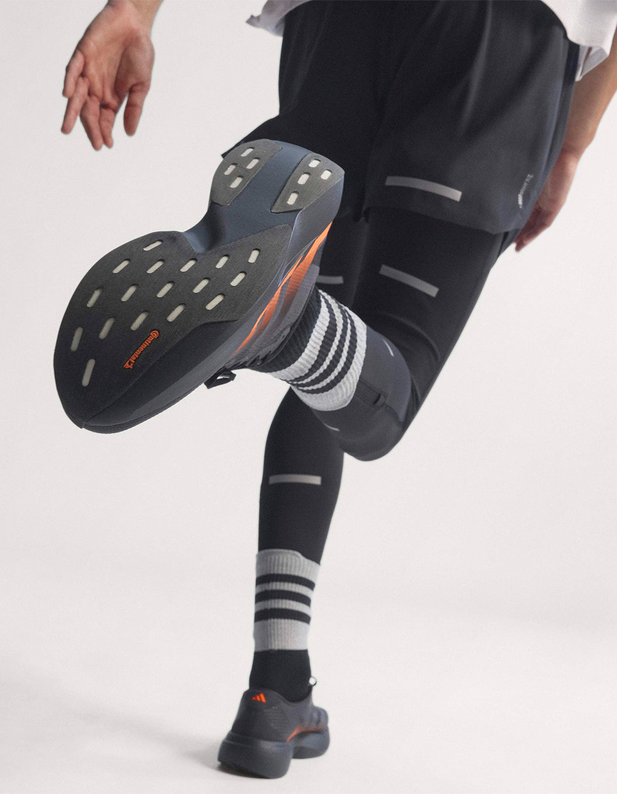 Mens Adizero EVO SL Woven Sneaker - Carbon/Core Black/Lucid Orange