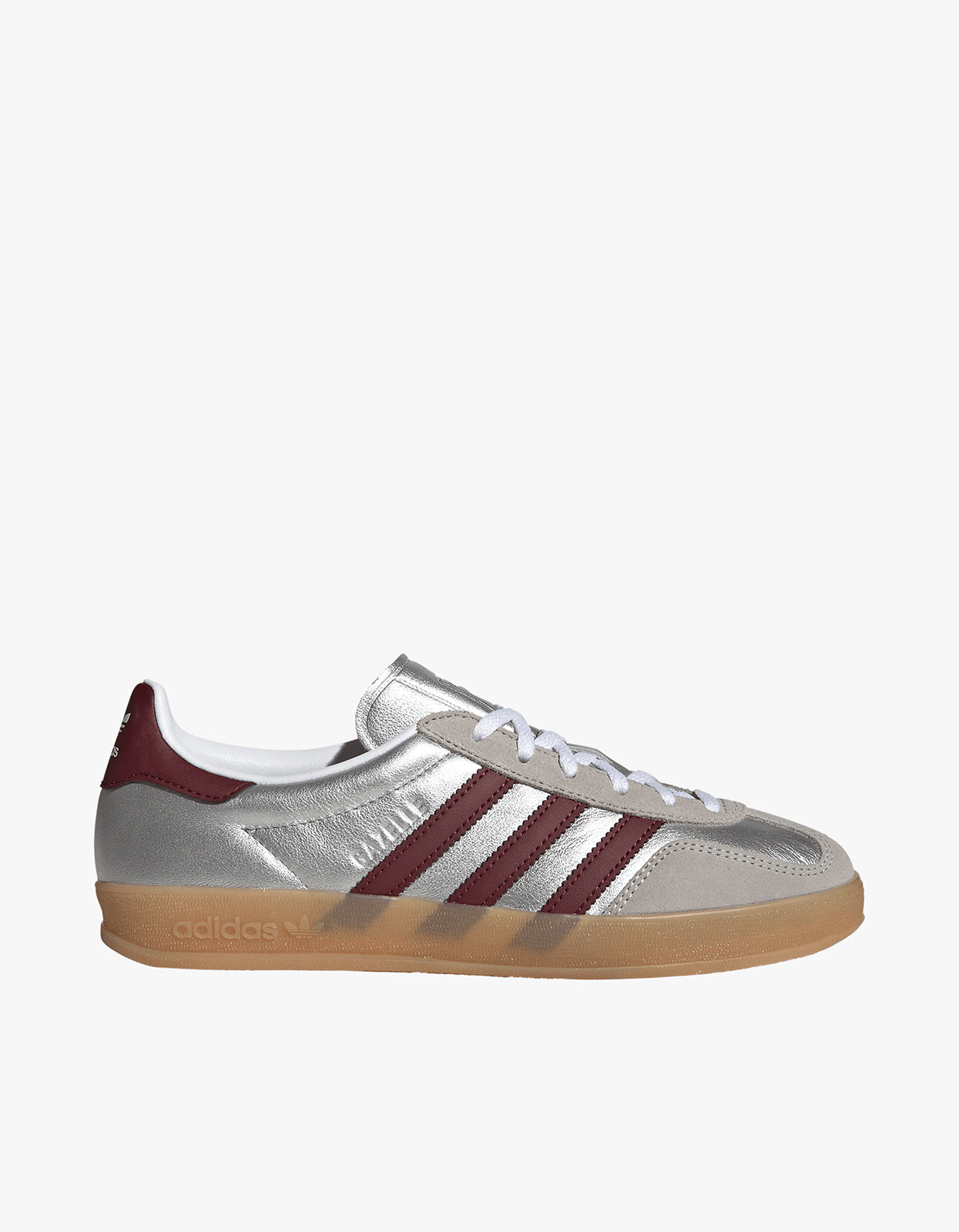 Womens Gazelle Indoor - Silver Metallic/Shadow Red/Gum