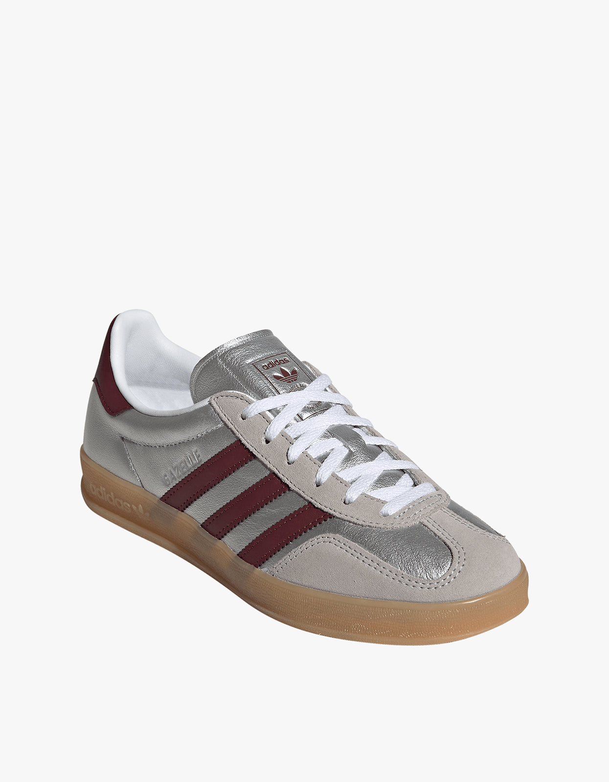 Womens Gazelle Indoor - Silver Metallic/Shadow Red/Gum