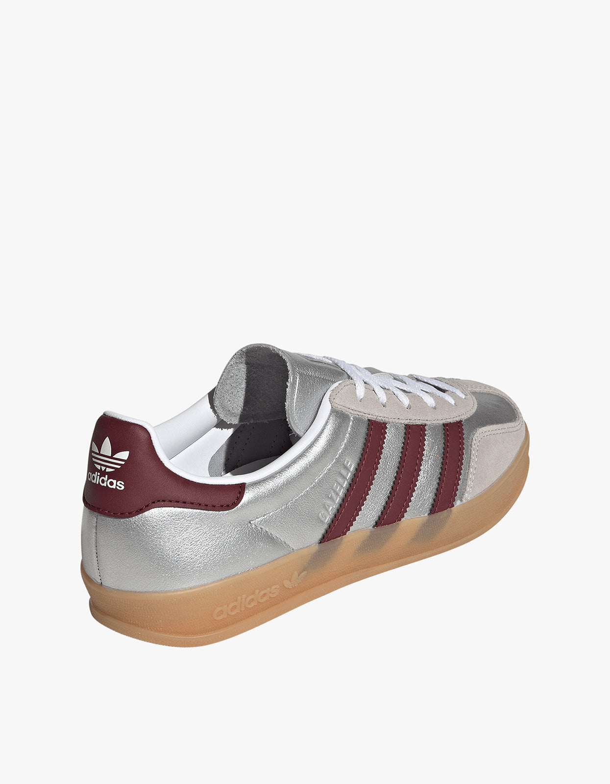 Womens Gazelle Indoor - Silver Metallic/Shadow Red/Gum