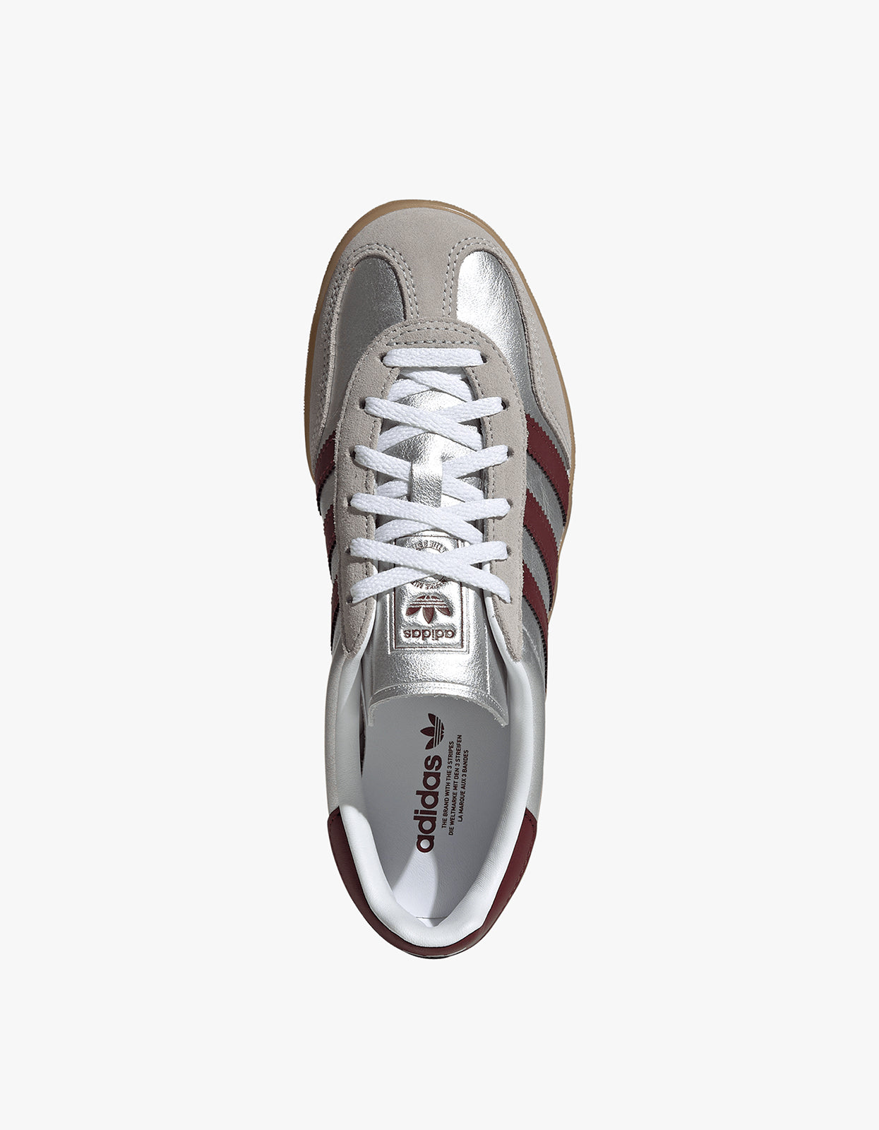 Womens Gazelle Indoor - Silver Metallic/Shadow Red/Gum