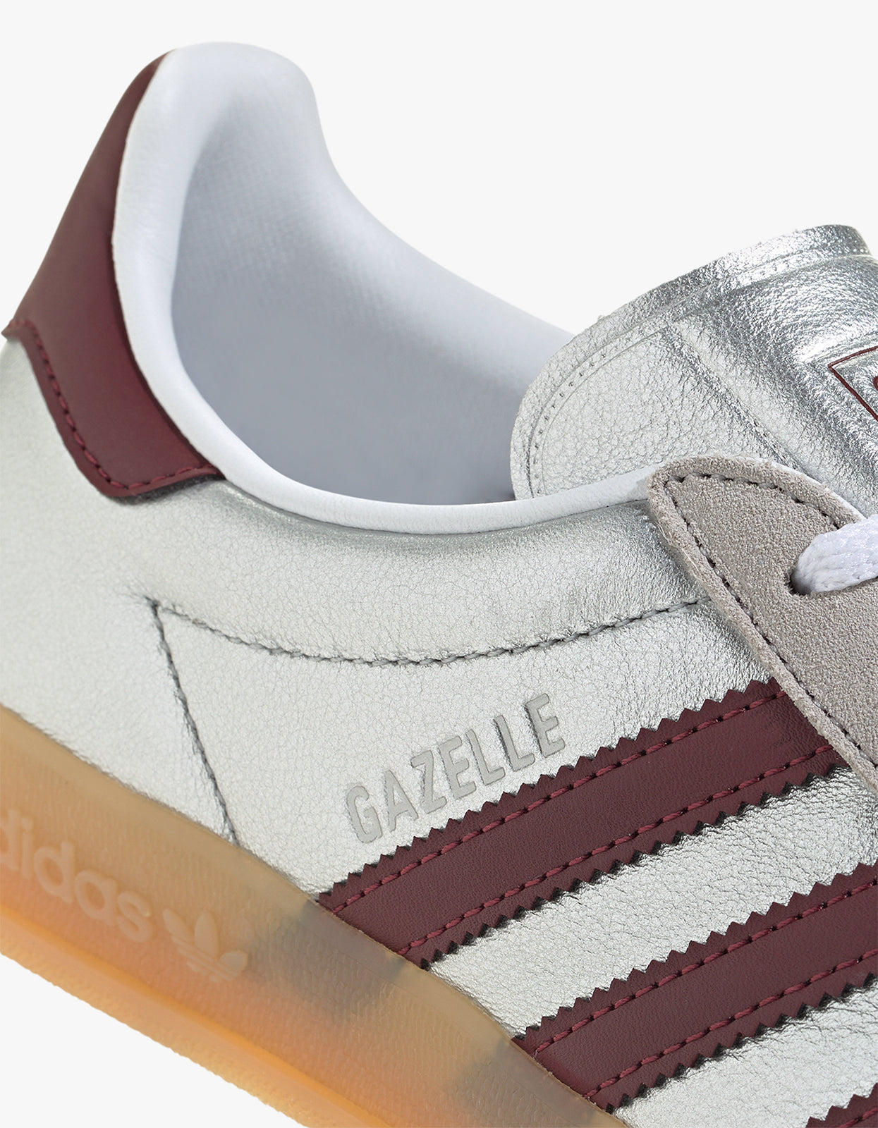 Womens Gazelle Indoor - Silver Metallic/Shadow Red/Gum