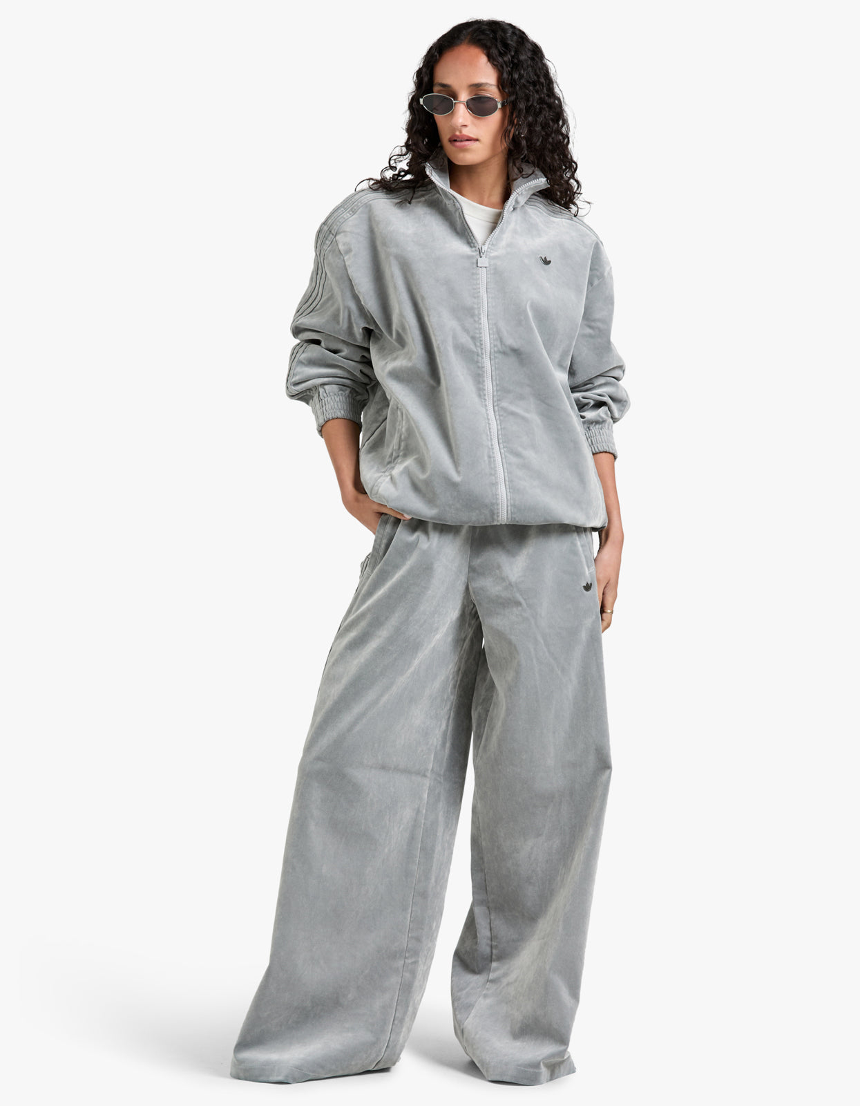 Firebird Oversized Brushed Twill Sport Track Top - Grey Two