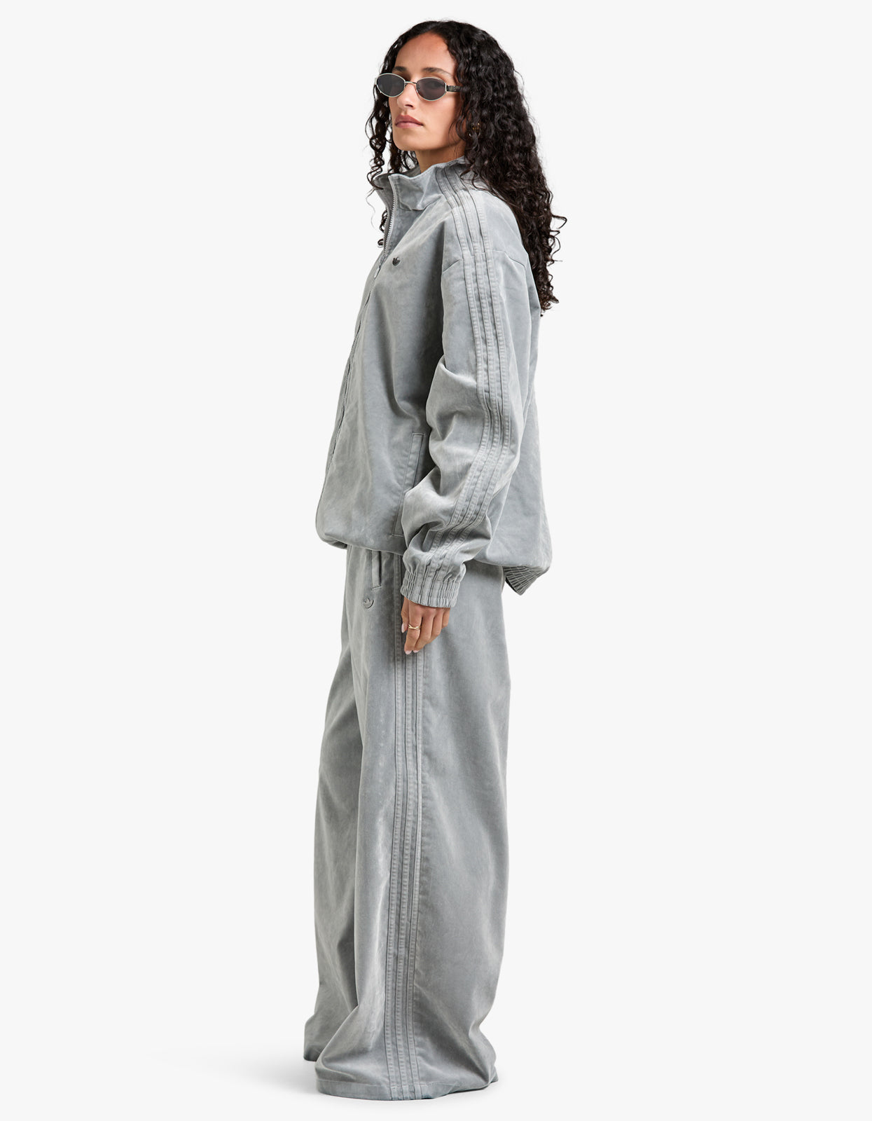 Firebird Oversized Brushed Twill Sport Track Top - Grey Two