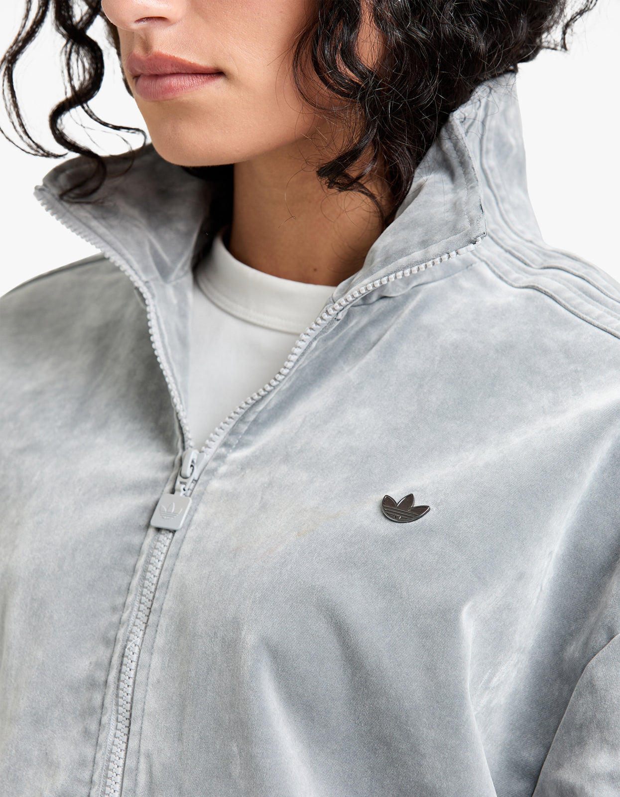 Firebird Oversized Brushed Twill Sport Track Top - Grey Two