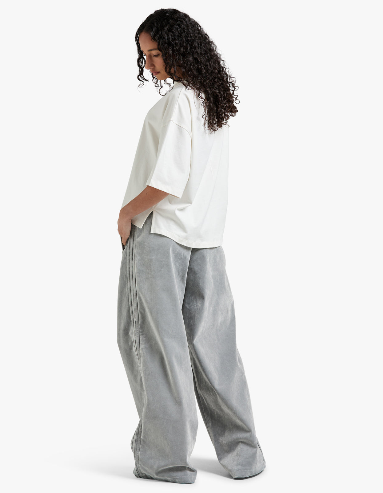 Firebird Oversized Brushed Twill Sweatpants - Grey Two