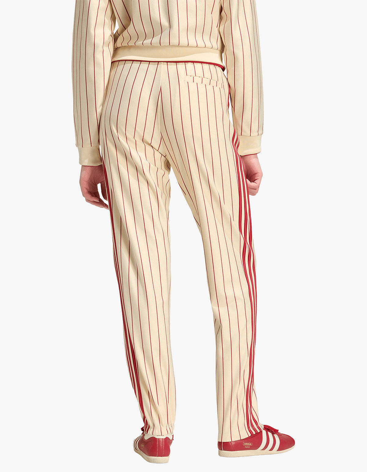 Pinstripe Firebird Trackpant - Warm Vanilla / Team Victory Red