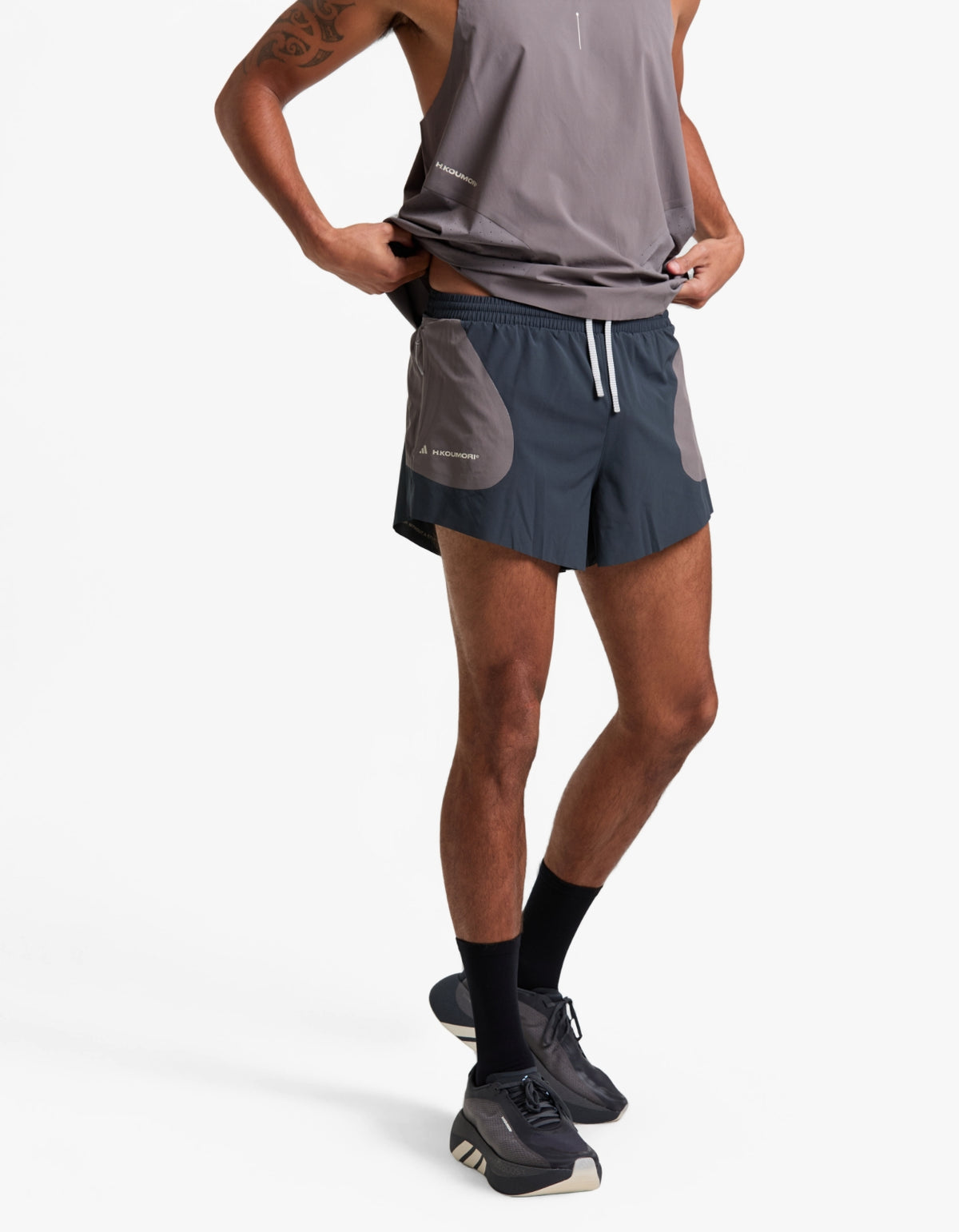 Mens Adidas X H.Koumori Short - Night Grey/Charcoal