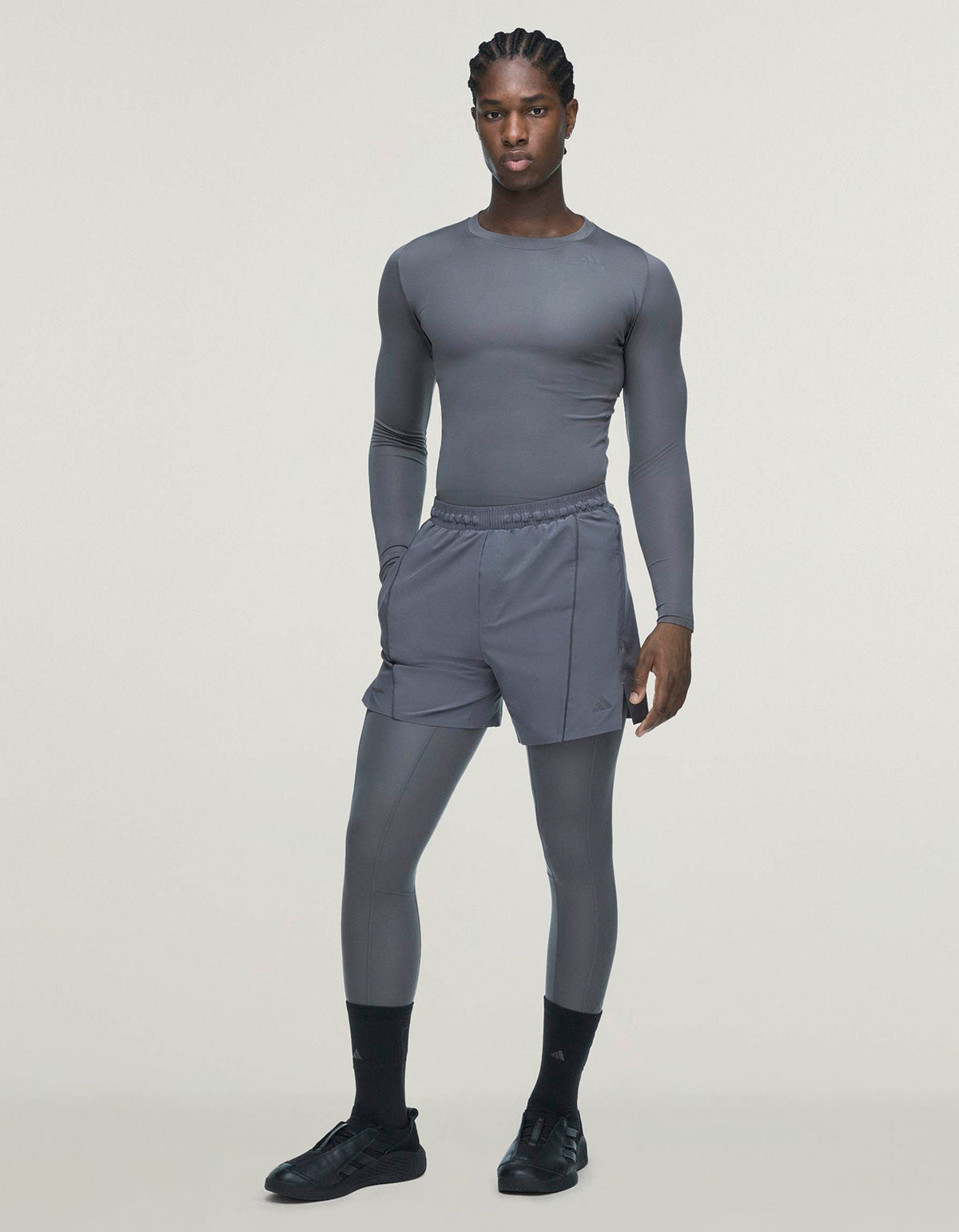Adidas X Entire Studios Techfit Compression Training Long Sleeve - Granite
