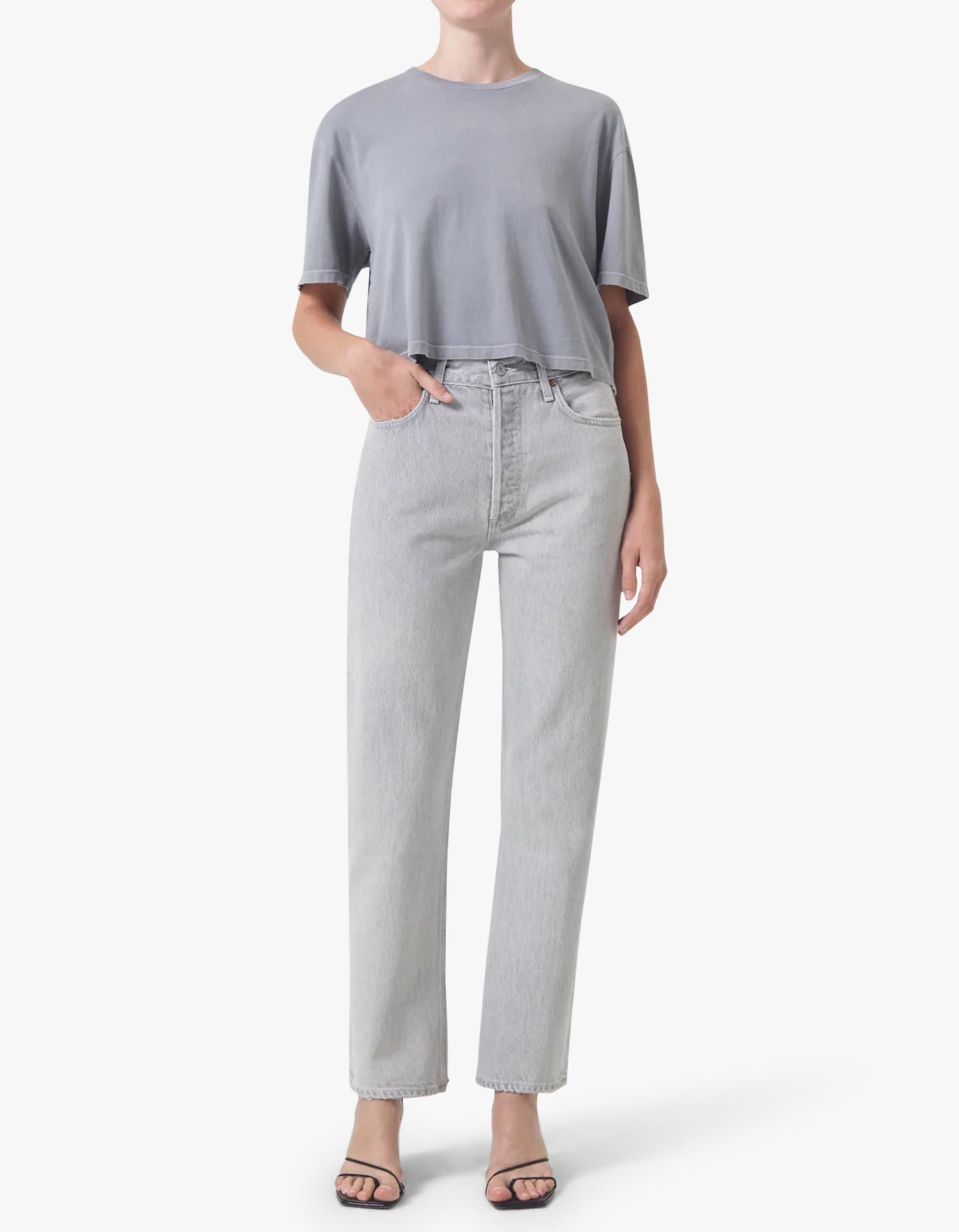 90s Pinch Waist High Rise Straight - Rain