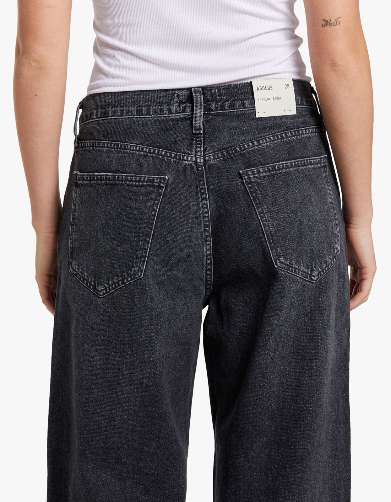 Black Low Slung Baggy relaxed-fit jeans, Agolde