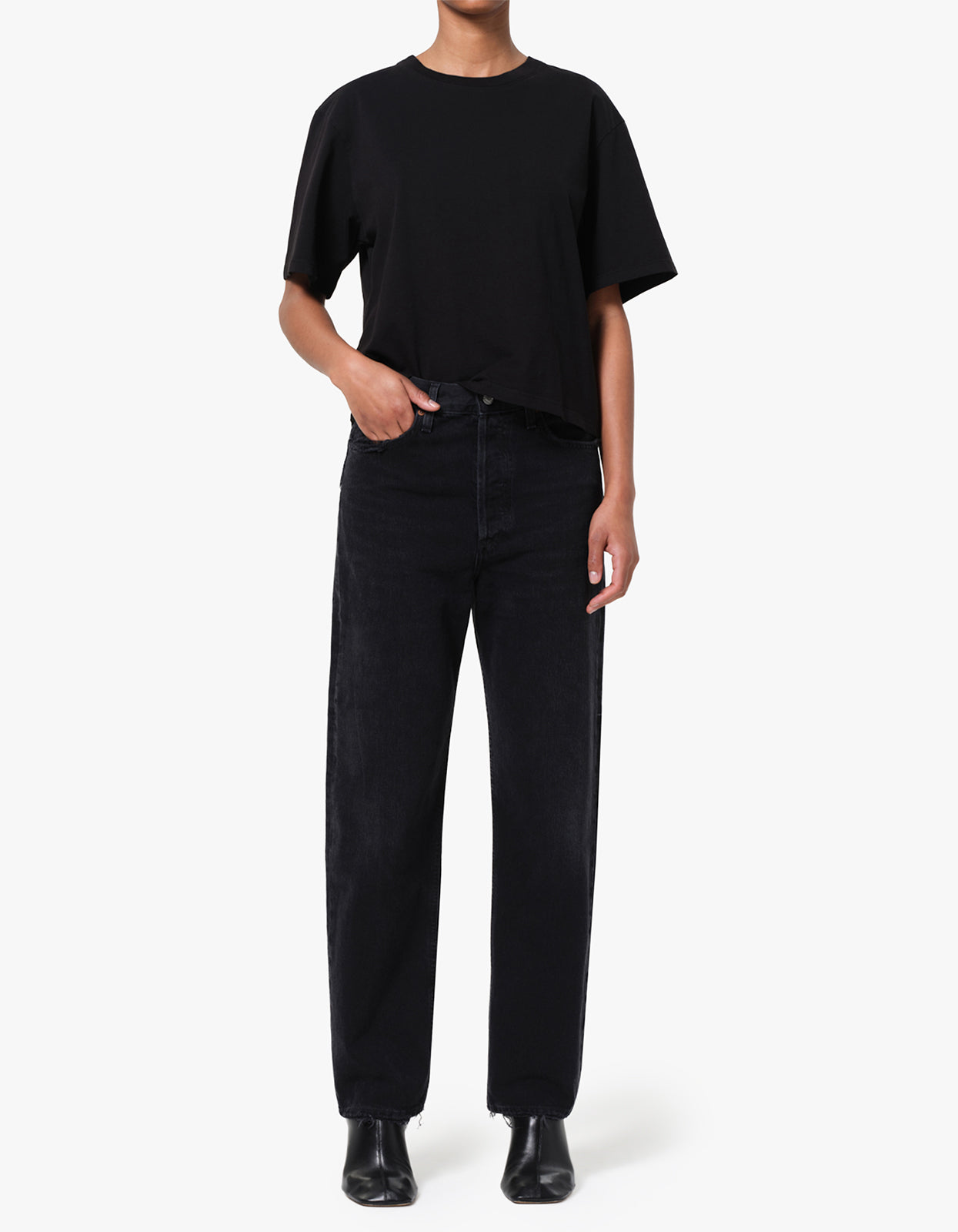 90S Mid Rise Loose Fit - Tar