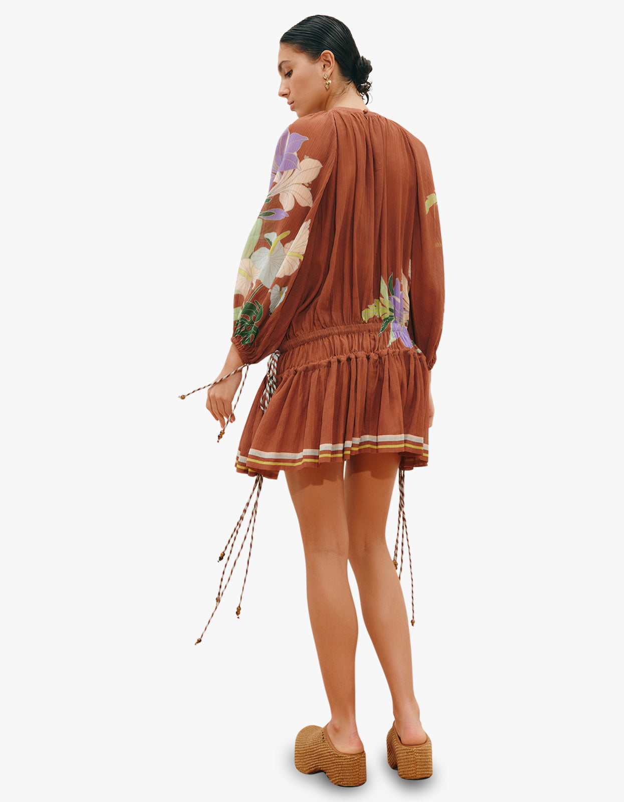 Alfie Ruched Mini Dress - Chocolate