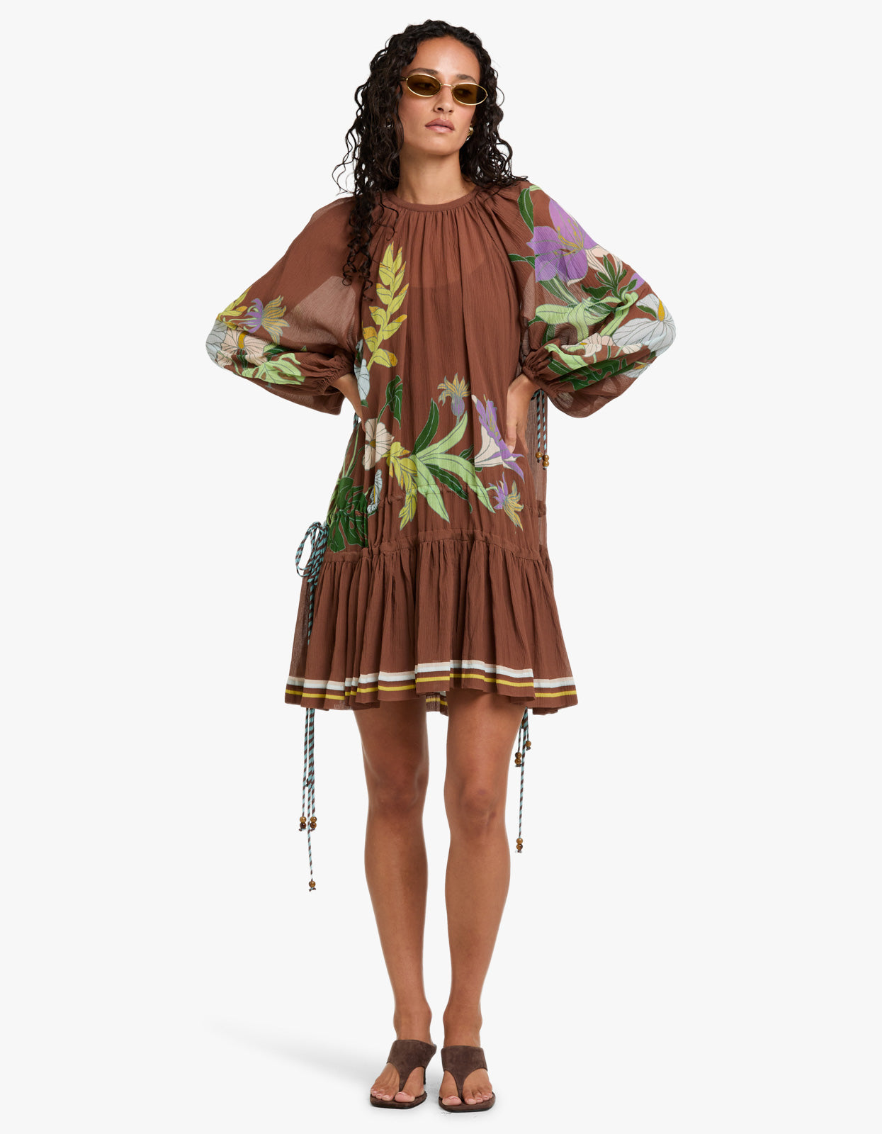 Alfie Ruched Mini Dress - Chocolate