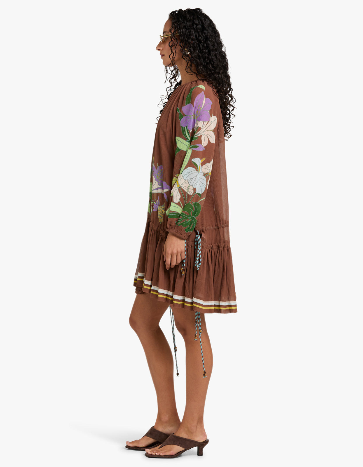 Alfie Ruched Mini Dress - Chocolate